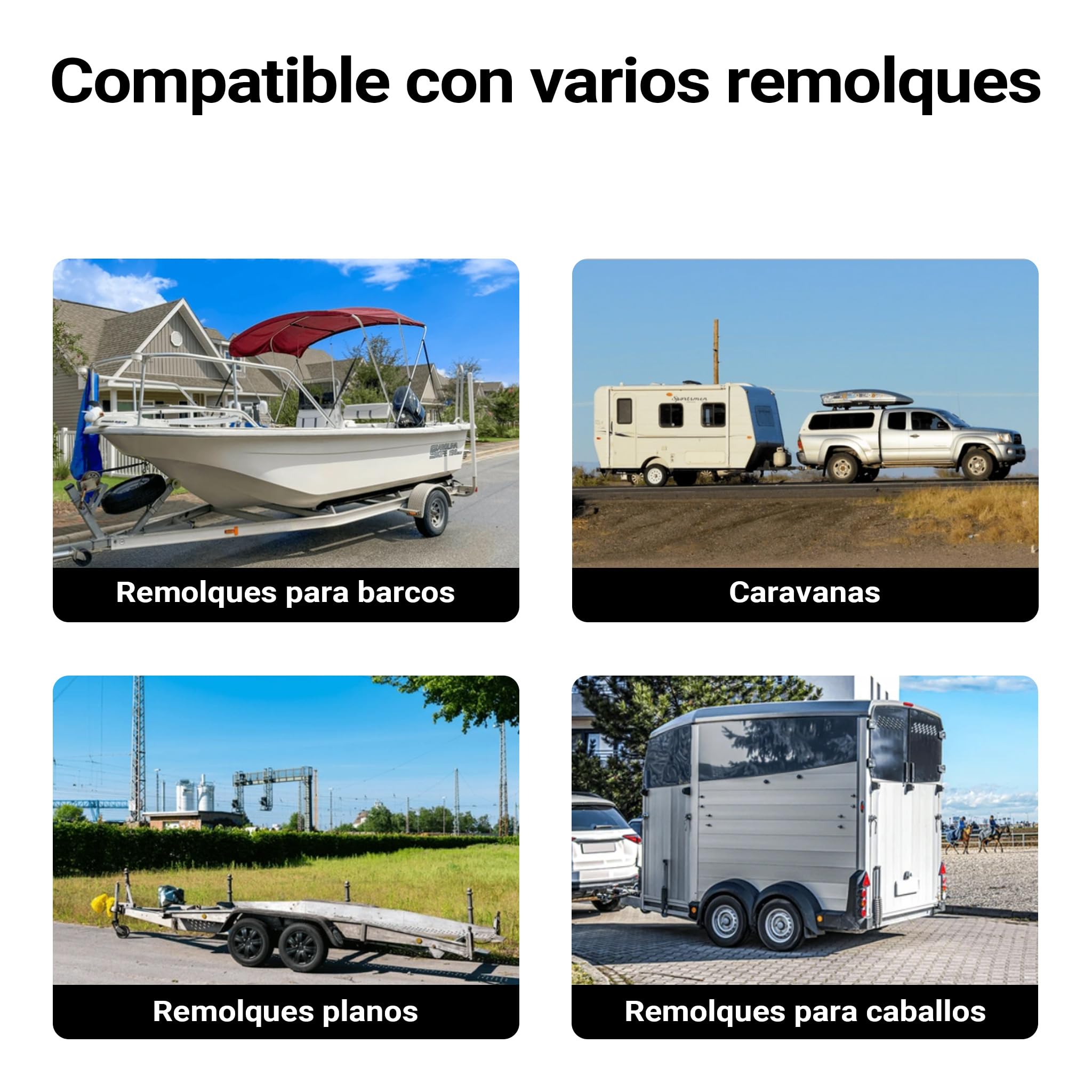 Wiltec Rueda de apoyo con dos neumáticos capacidad máx. 680 kg rueda jockey doble de alta resistencia ruedas de nylon rueda de apoyo para caravanas y remolques
