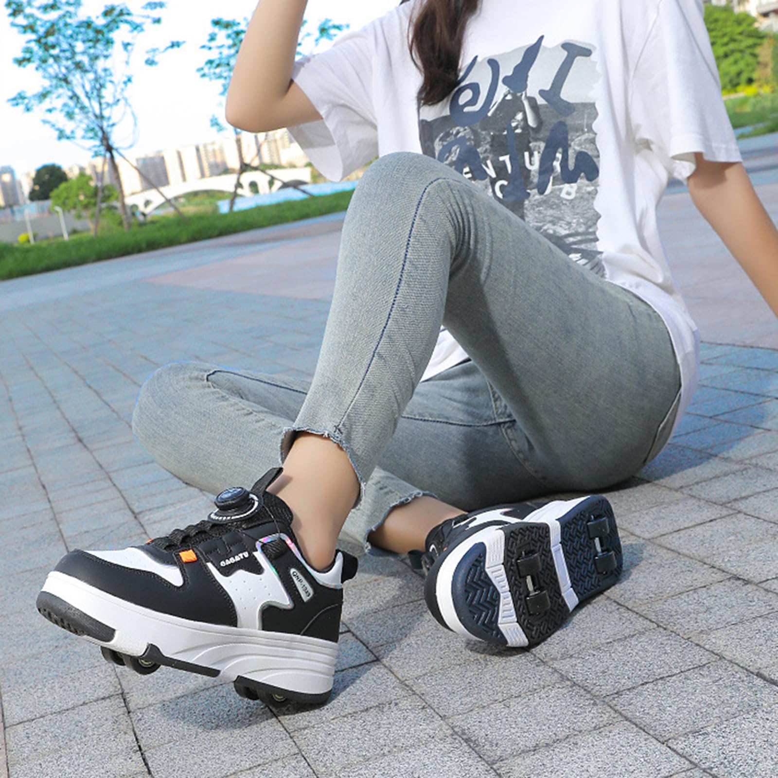 Zapatos con Ruedas Unisex NiñOs,Zapatillas Deportivas Skate RetráCtiles,Zapatillas con Ruedas NiñO,DiseñO Dos En Uno,Adecuado para Clubes,Fiestas De CumpleañOs