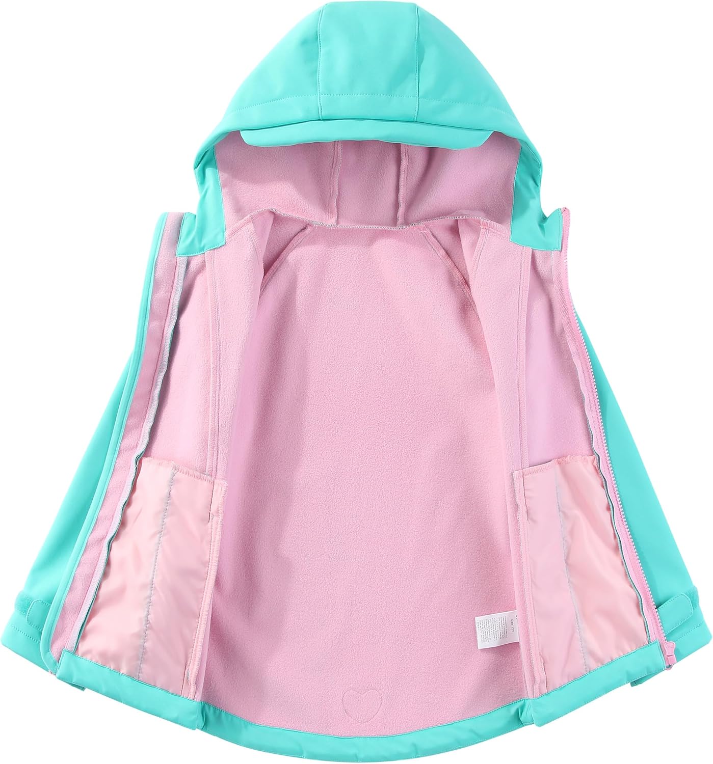 M2C Girls Hooded Fleece Lined Windproof Softshell Windbreaker Jacket