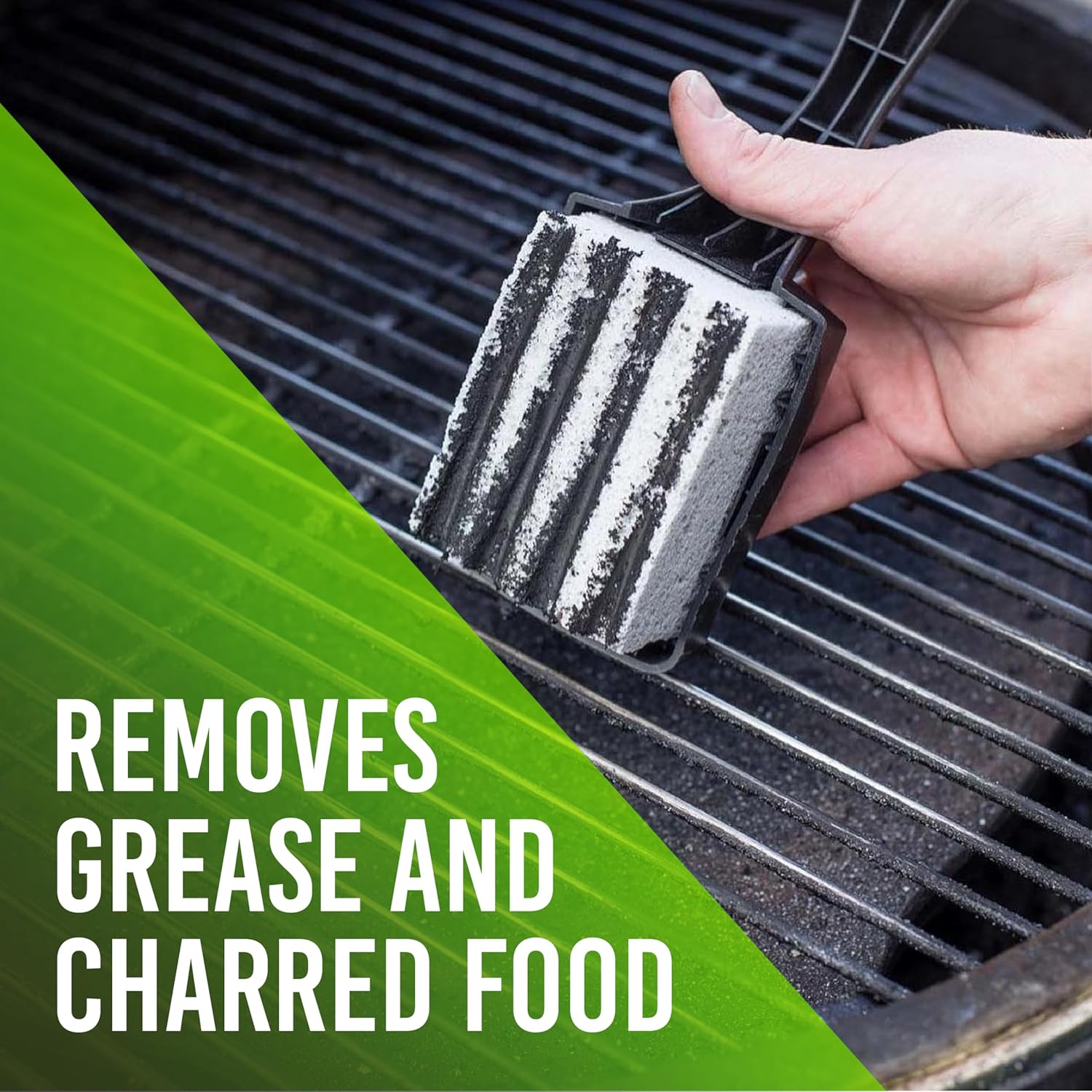 EarthStone Grill Cleaning Block Kit, Bristle Free Grill Scraper, 3 Grill Cleaning Blocks and 7" EZ-Grip Handle