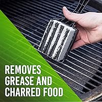 Vista 3 de EarthStone Kit de bloque de limpieza de parrilla, raspador de parrilla sin cerdas, 3 bloques de limpieza de parrilla y mango EZ-Grip de 7 pulgadas