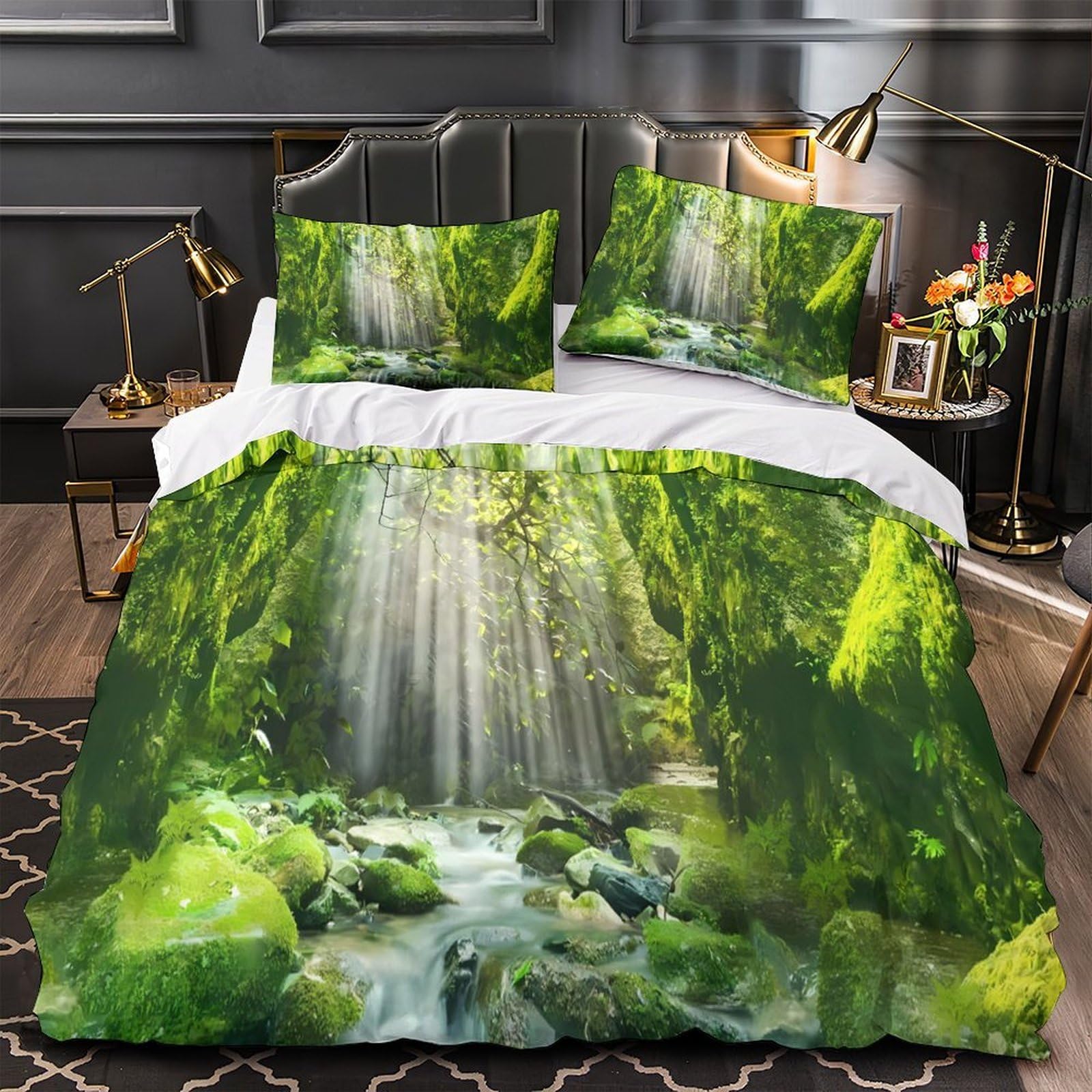 Parure de lit forêt 3D 140x200cm pour créer une chambre d'enfant style aventure