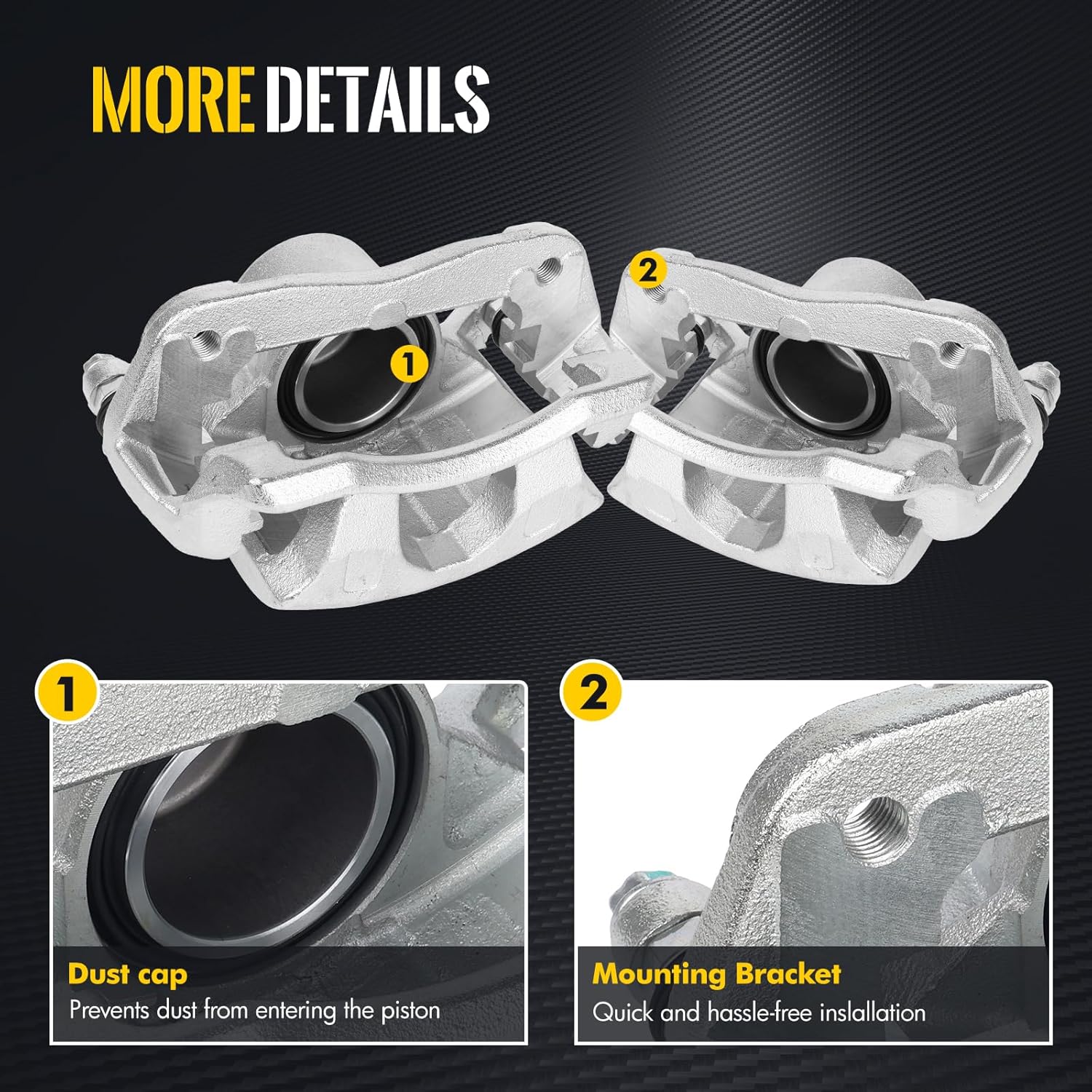 KUSATEC 19B2662 19B2663 Front Disc Brake Caliper with Bracket fit for Honda CR-V 2002-2004, Element 2003-2011; Both Left and Right side