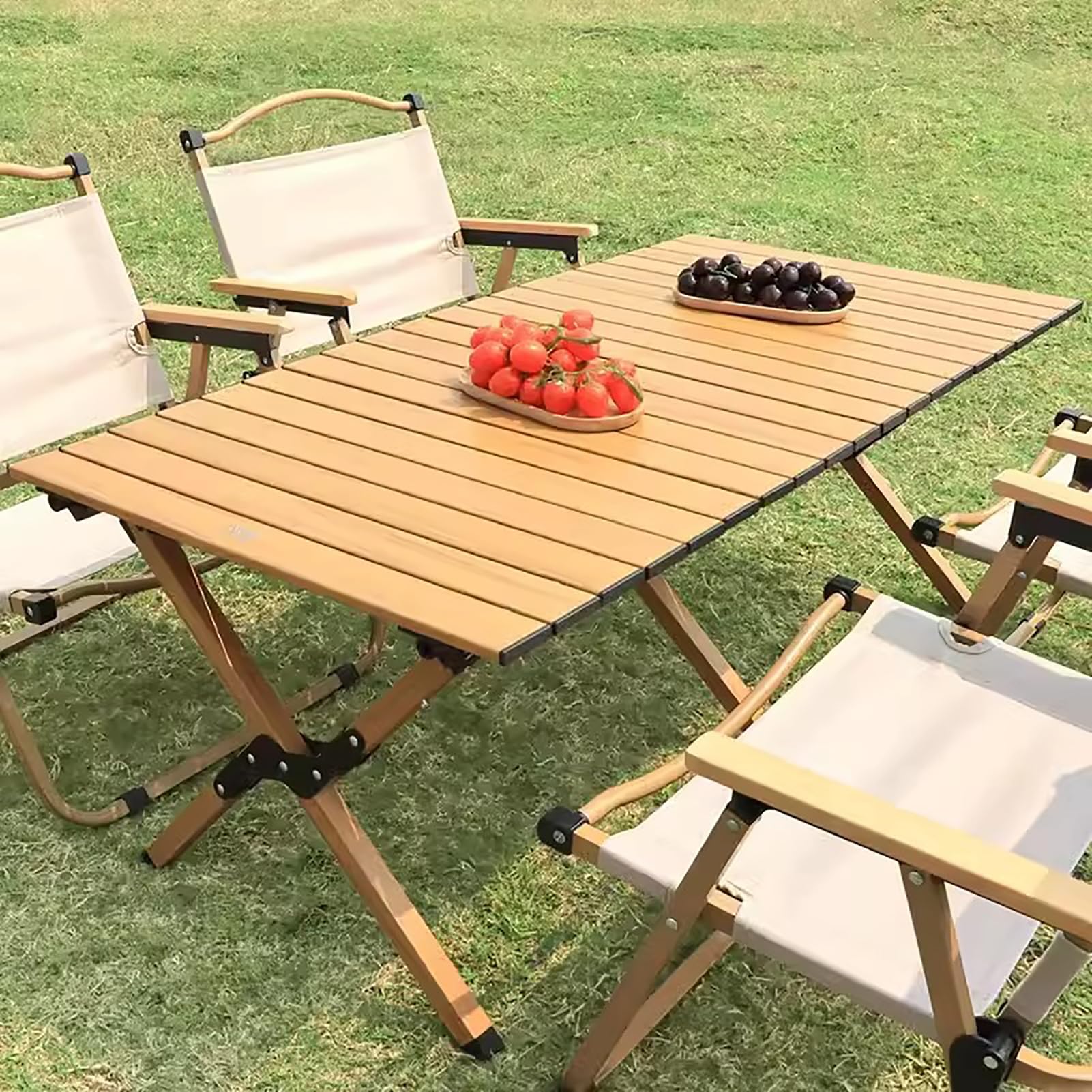 Tavolo da Giardino Compatto con Borsa 120x60x43cm, Tavolo Campeggio Pieghevole in Carbonio, Tavolo da Campeggio in Carbonio Pieghevole, Tavolino Salvaspazio, per Spiaggia, Escursionismo