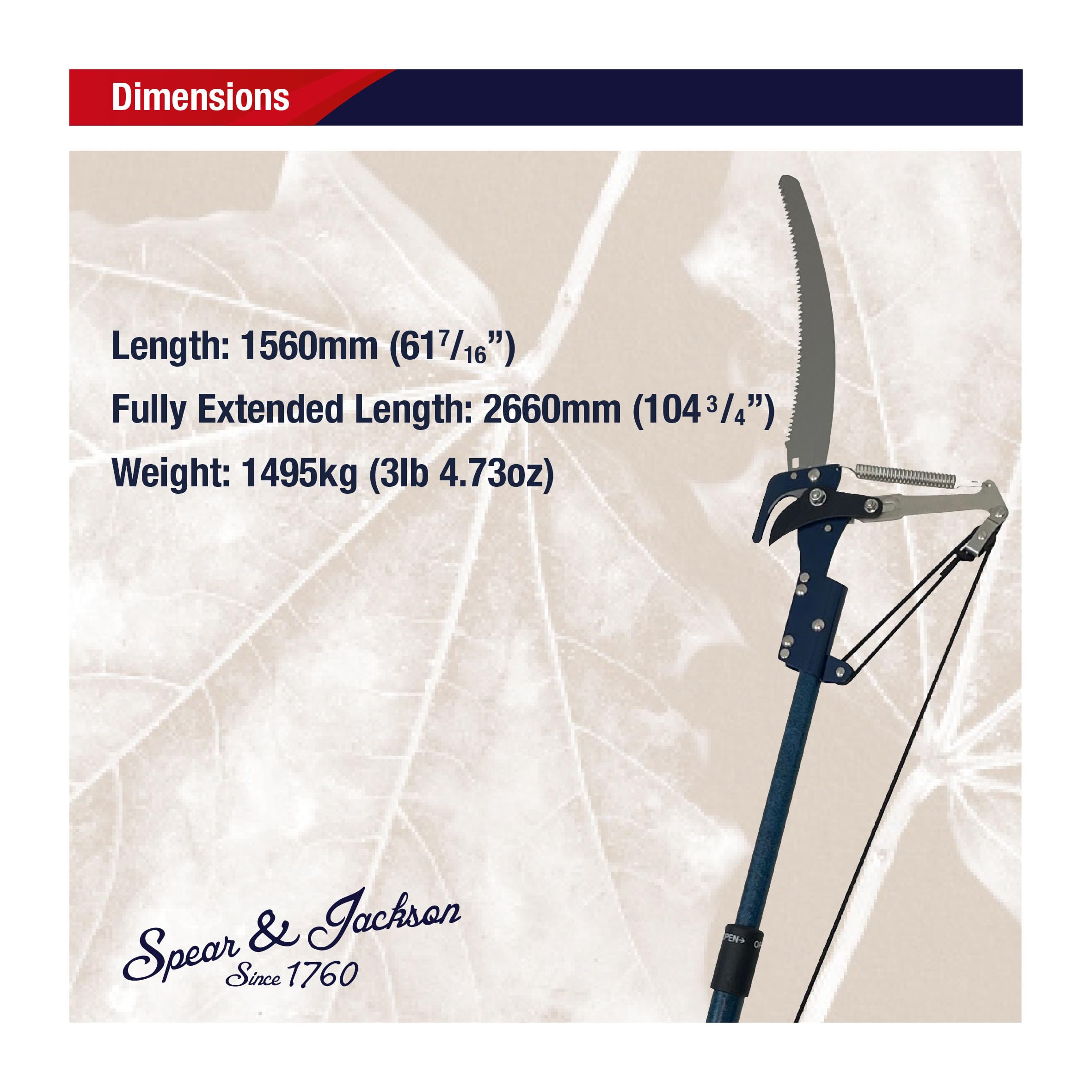 Spear & Jackson 4935TP Podadora telescópica Ligera Razorsharp