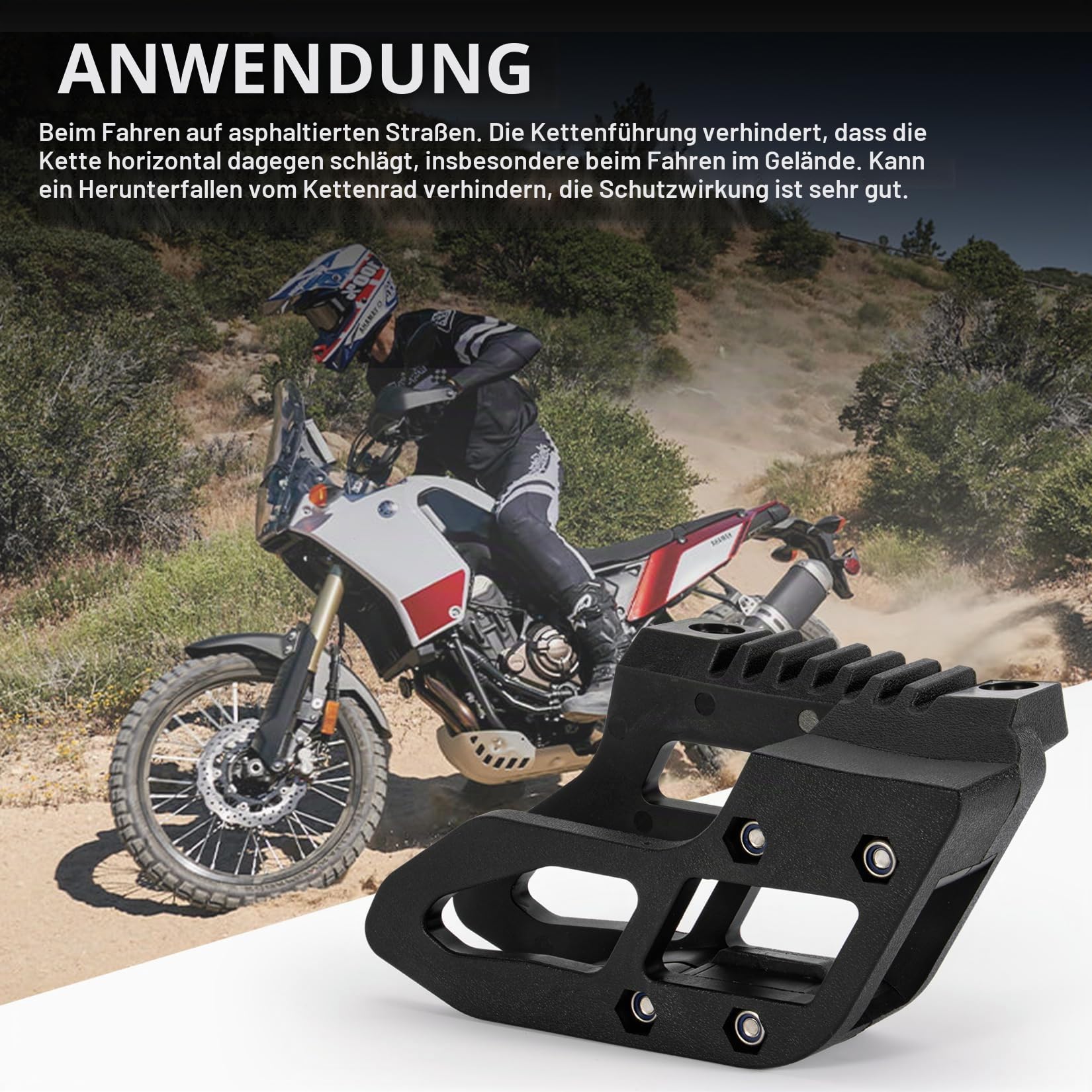 PSLER Kettenführungsschutz für Tenere 700 XT700Z XTZ700 2019–20242024, Motorradketten, Schutzabdeckung, Riemenscheiben-Stabilisator, Kettenführungskoffer