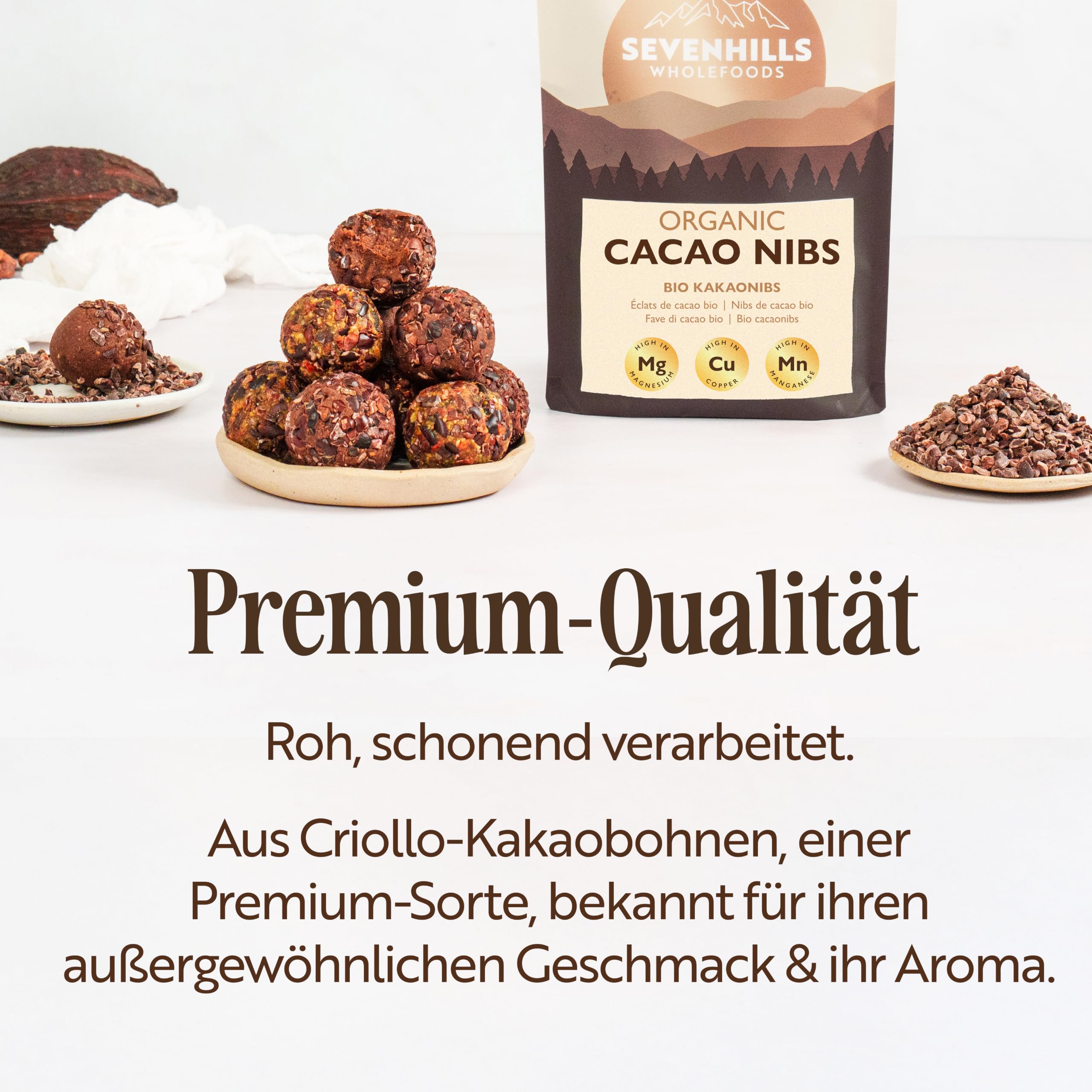 Sevenhills Wholefoods Roh Kakaonibs Bio 1kg