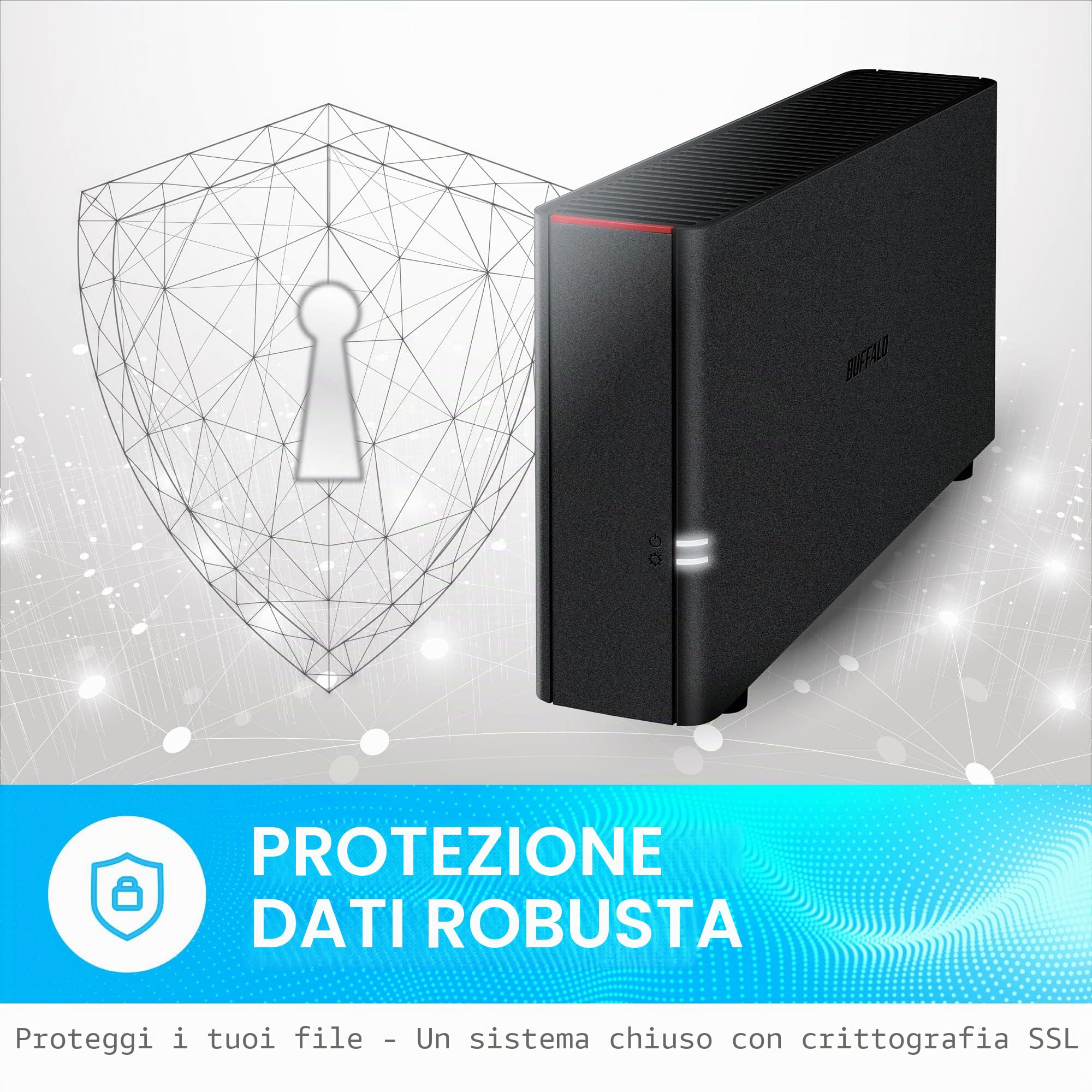 BUFFALO LinkStation 210 6TB 1-Bay NAS Network Attached Storage con HDD Hard Disk Incluso NAS Storage che funziona come Cloud domestico o dispositivo di archiviazione di rete per la casa