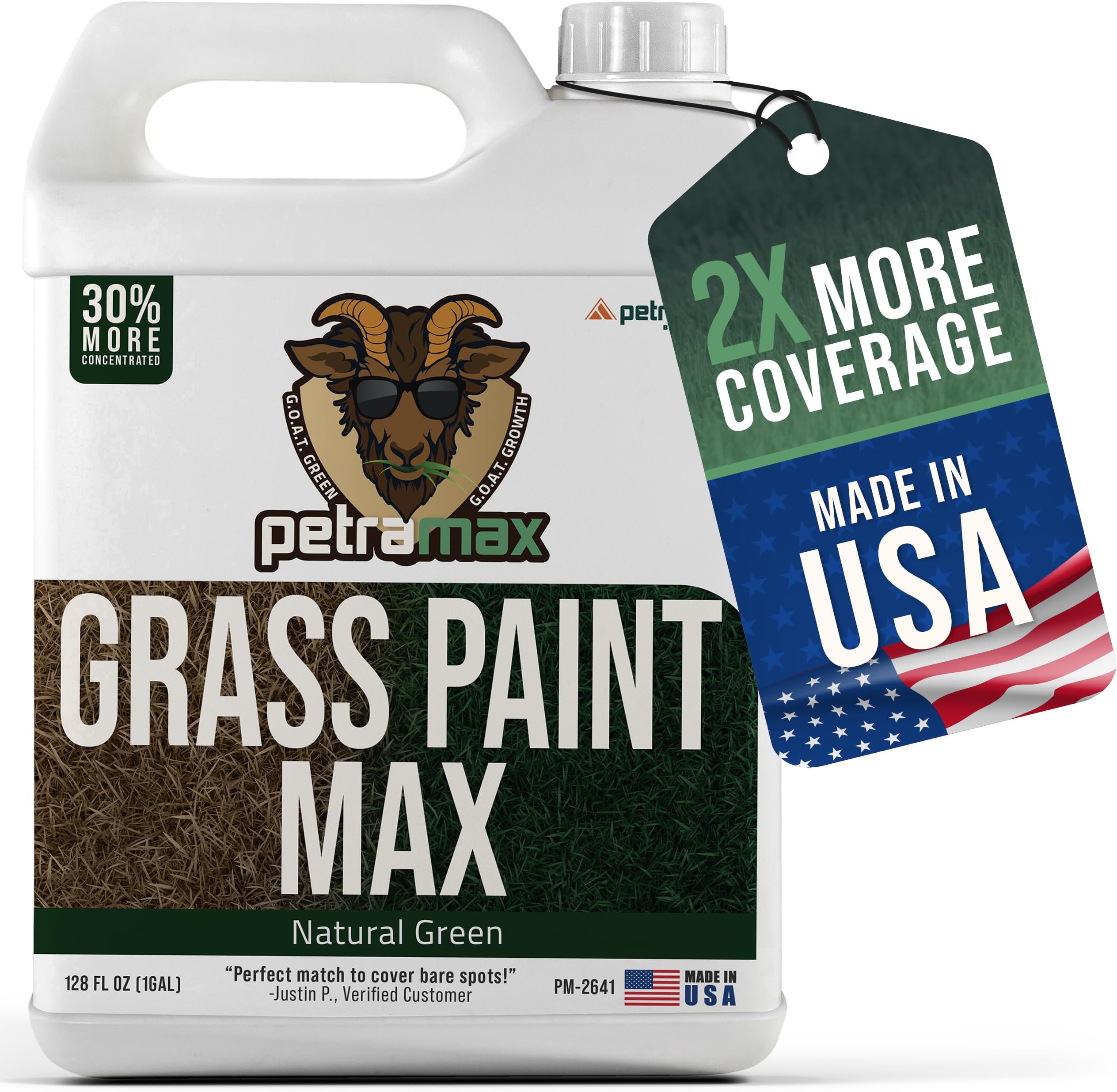 PetraMax Max Grass Paint for Lawn - Maintain Perfect Green Grass, Spray for Lawn & Shrubs Green Spray, Paint Pair with Petra Sprayers - Touch up Dog Spots - Non-Toxic Safe for Pets (Northern, 1 Gal)