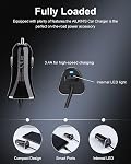 USB-C Car Charger, 3.4A USB Type C Car Charger Adapter & Fast Charge Cable Cords Cargador USBC Lighter for Samsung Galaxy S26 S25 S24 S23 S22 A17, iPhone 17e 17 16e 16 15 Pro Max Android Cigarette 12V | C Cord Cargador USBC Lighter for Samsung Galaxy