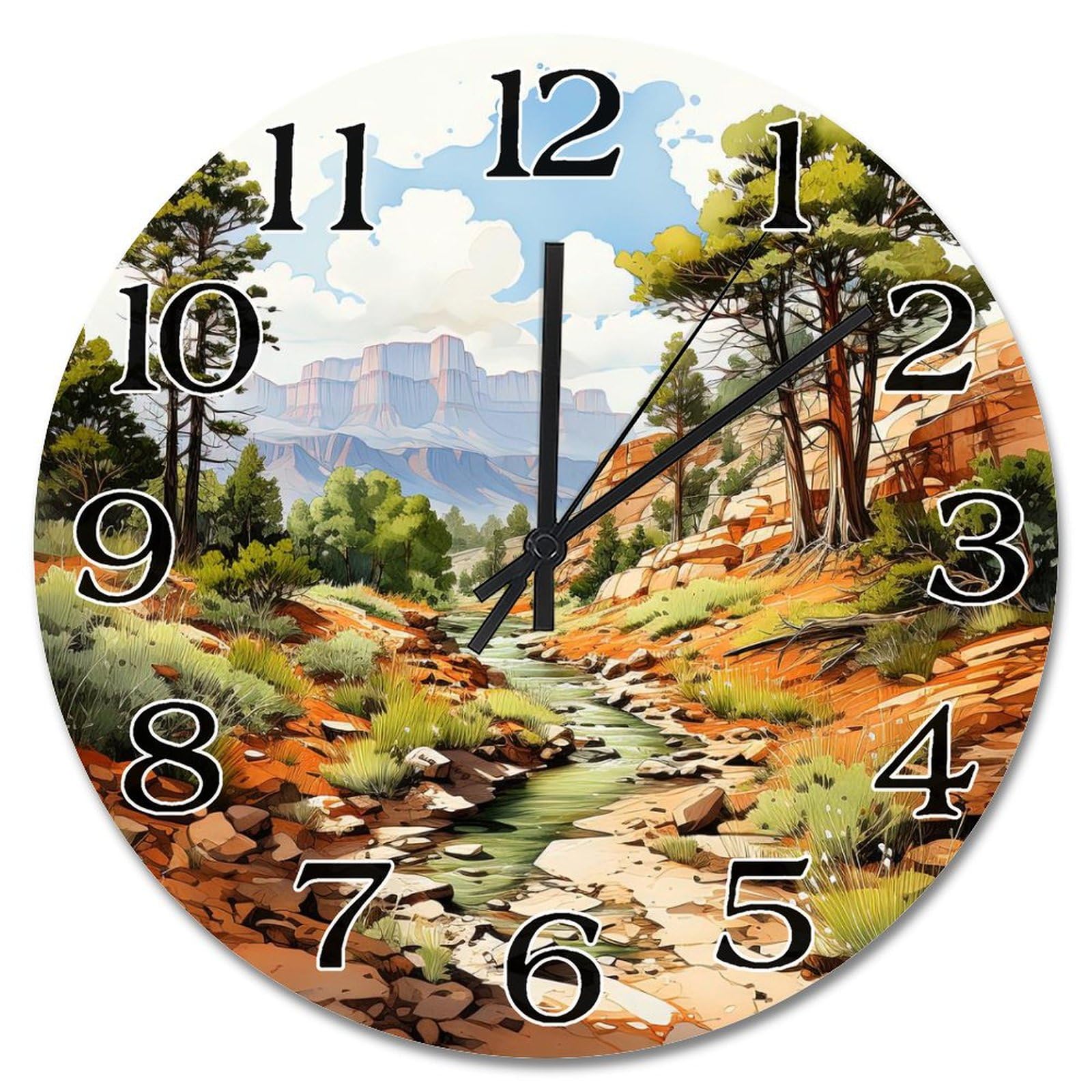 Horloge murale en bois Great Basin de 38 cm pour decoration de salon