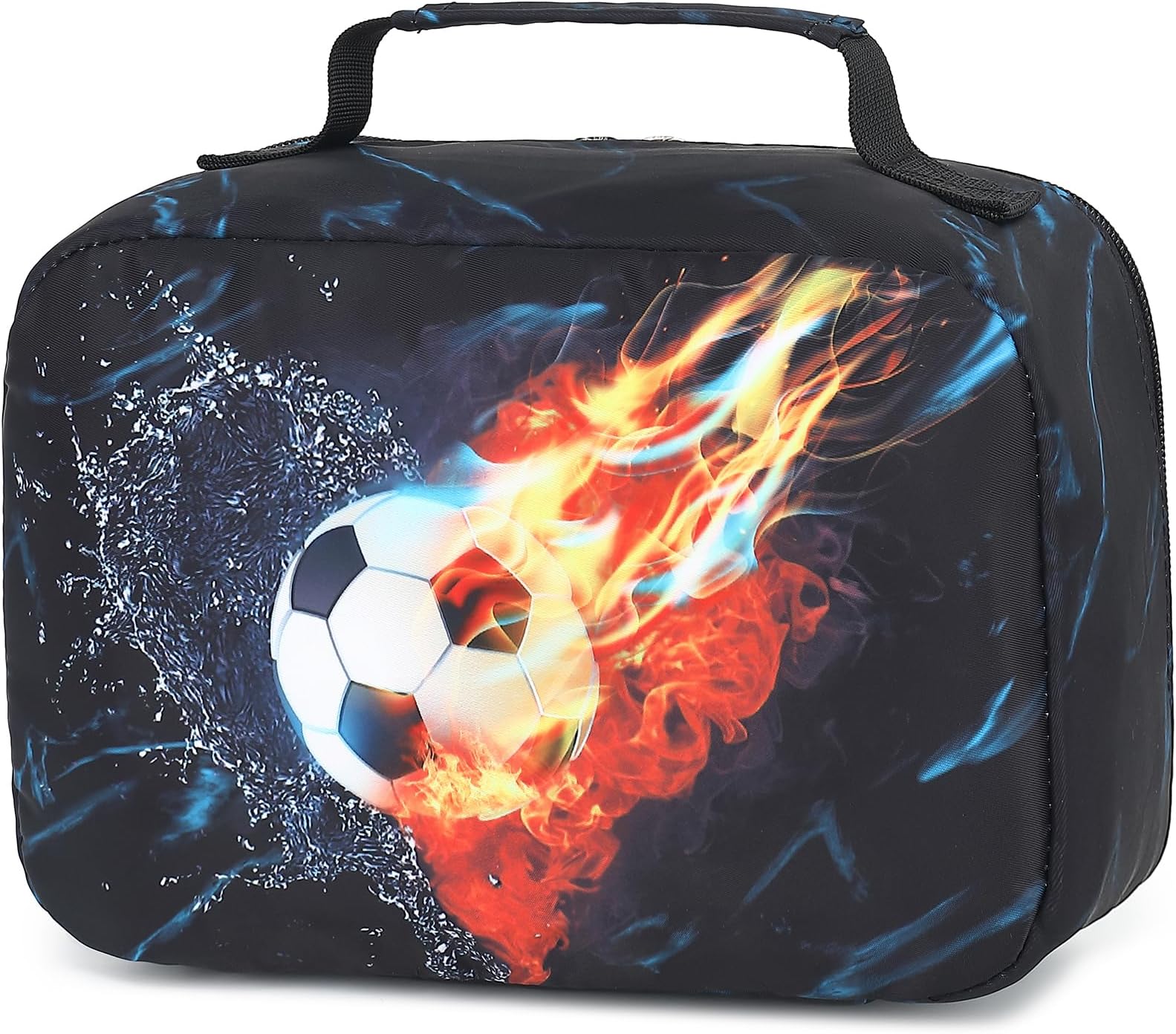 Lunch Bag Kids Insulated Lunch Box Boys Girls Insulated Reusable Lunch Bag for School Picnic Hiking Work(Soccer)