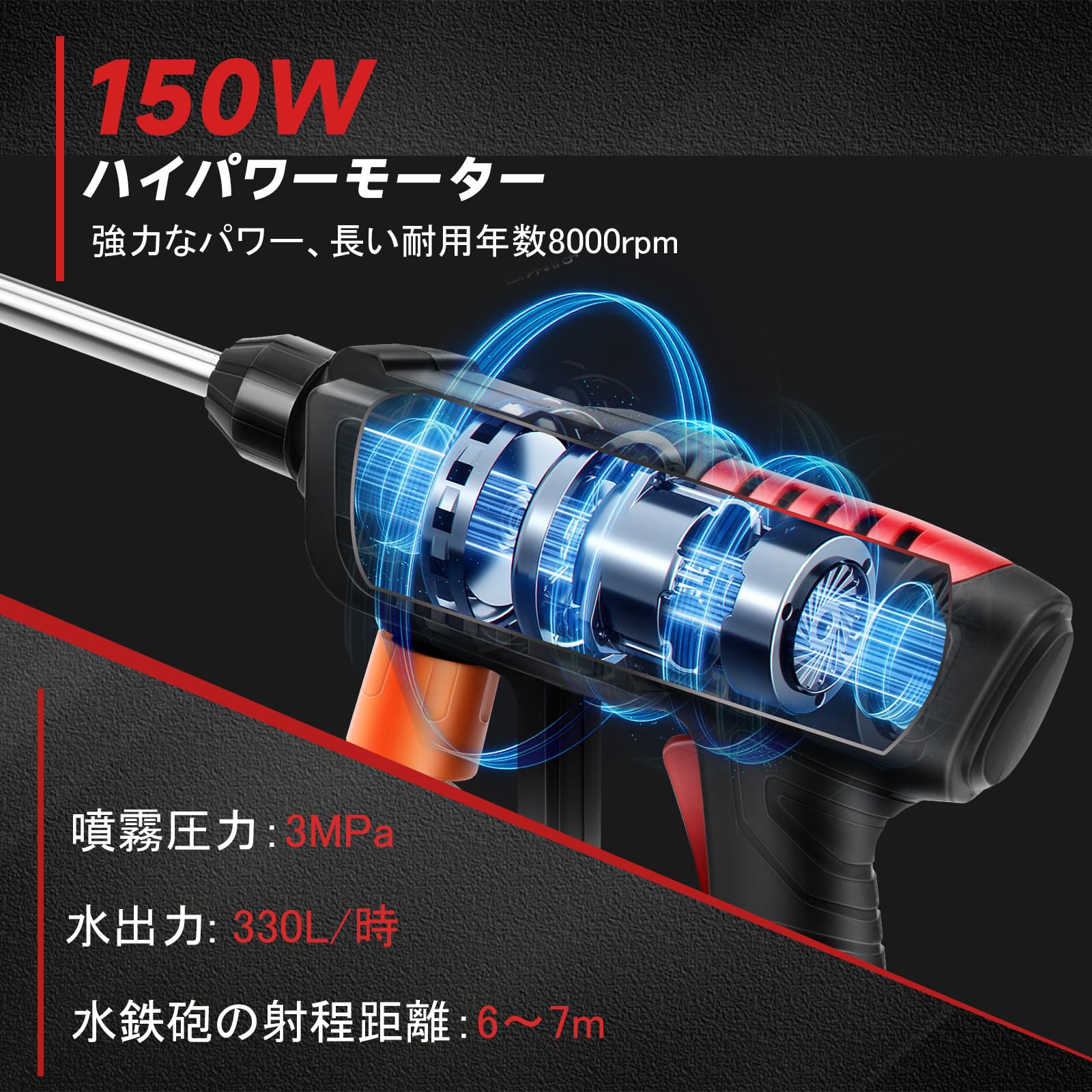 Amazon | LEZZYRUCK 高圧洗浄機 6in1多機能ノズル 洗車水鉄砲 パワー