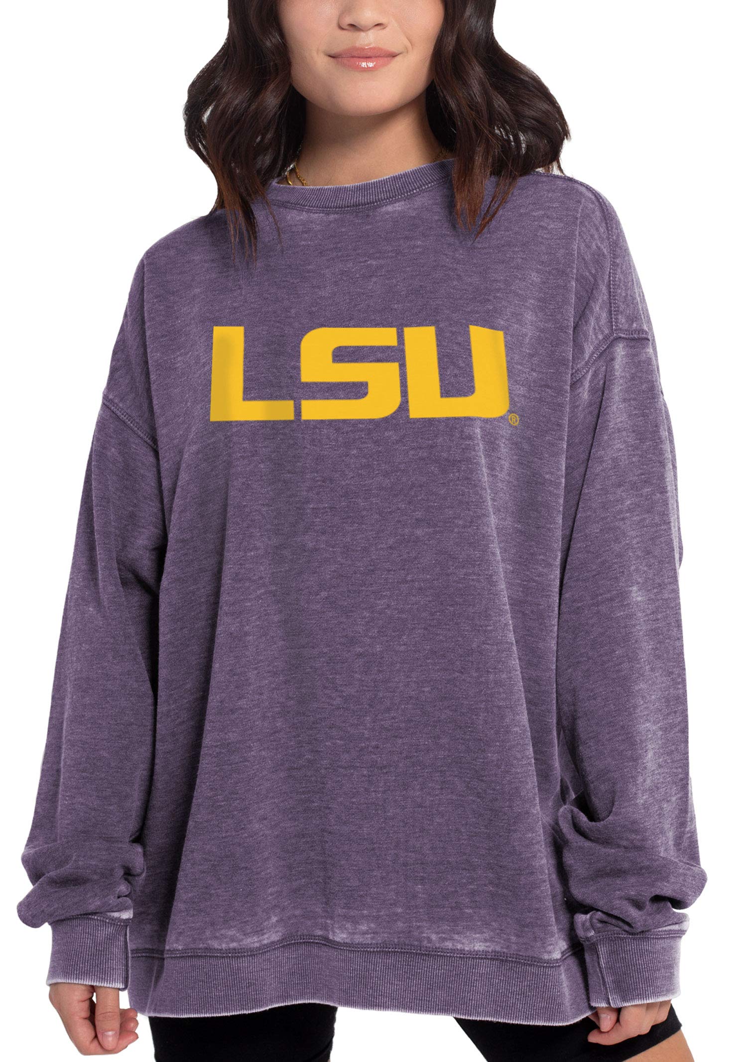 Chicka-D NCAA LSU Tigers Womens Campus Pullover, Grape, Large
