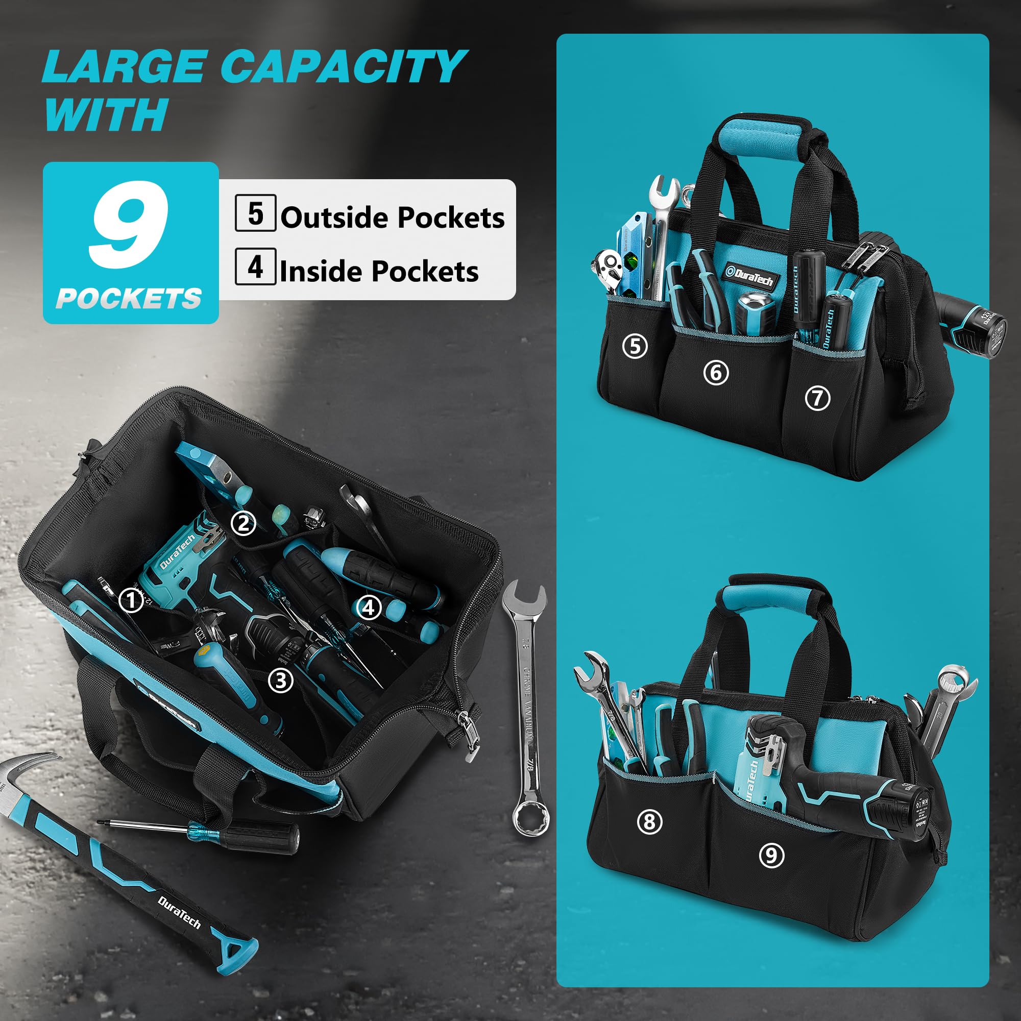 バッグ13 Amazon.co.jp: DURATECH 13インチ 小型ツールバッグ 9つの