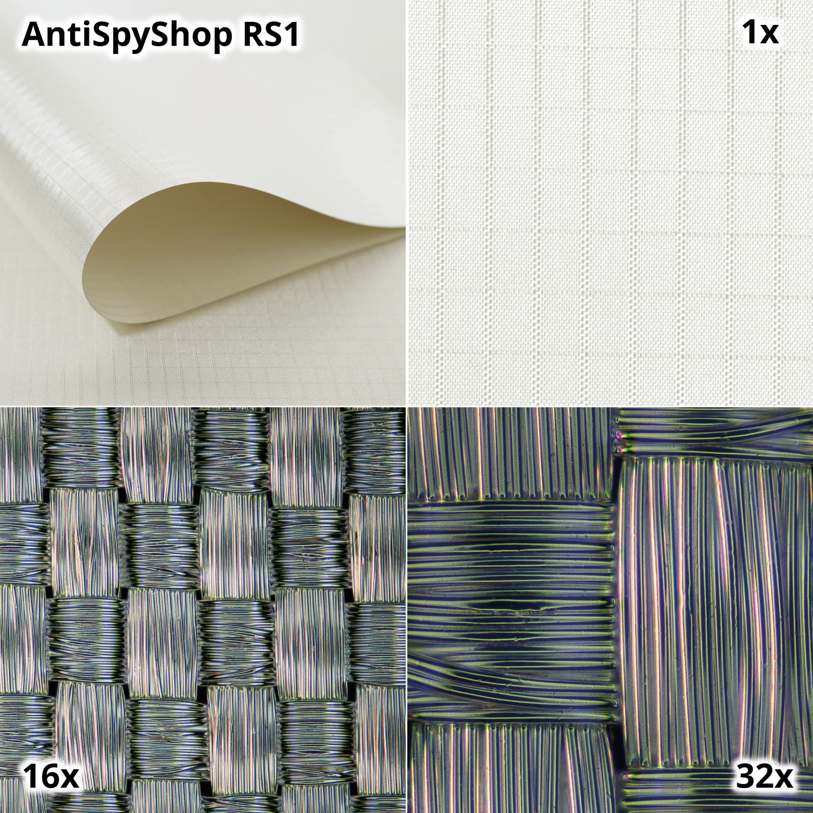 Abschirmgewebe Silber RS1 – Schutz vor Funk/elektromagnetischer Strahlung, echt Silber, Handy abschirmen, Schutz vor Spionage, Elektrosmog (2 x 1,05 m)