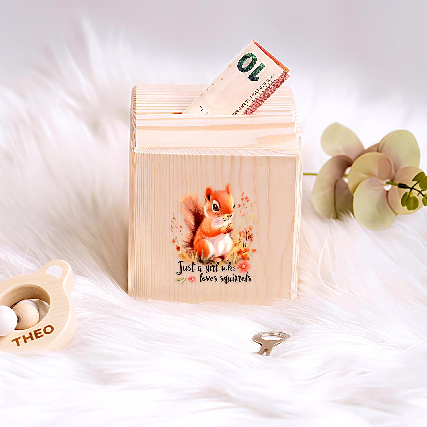 Squirrel Piggy Bank Money Bank Coin Bank, Gifts for Teens Teenage Girls, Squirrel Lovers Themed Stuff Accessories Items Things Home Room Decor Merchandise! image 5