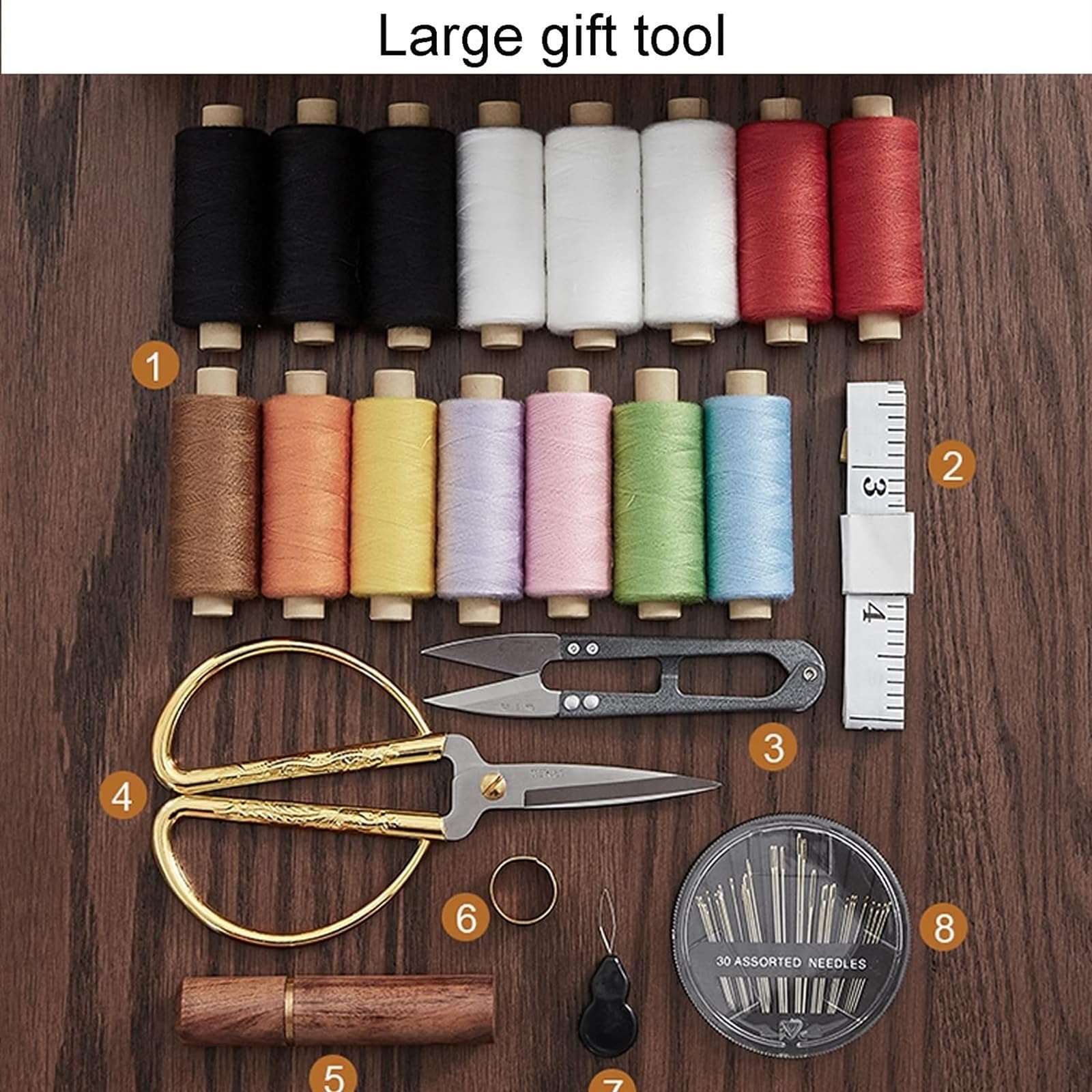 Forniture for cucire,Kit da cucito,Scatola portaoggetti for kit da cucito in legno e dispositivo di archiviazione con strumenti da cucito completi, Adatto for donne, uomini, adulti, ragazze, bambini,P