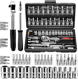 Fancy Products 46 in 1 tool kit Drive Socket Set Auto Repair Hand Tool Ratchet Hex Wrench Set, Tool Kit For Automotive Rep...