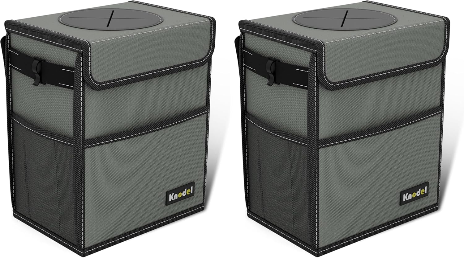 K KNODEL 2 Gallon Black Leak-Proof Waterproof Car Trash Can with Lid