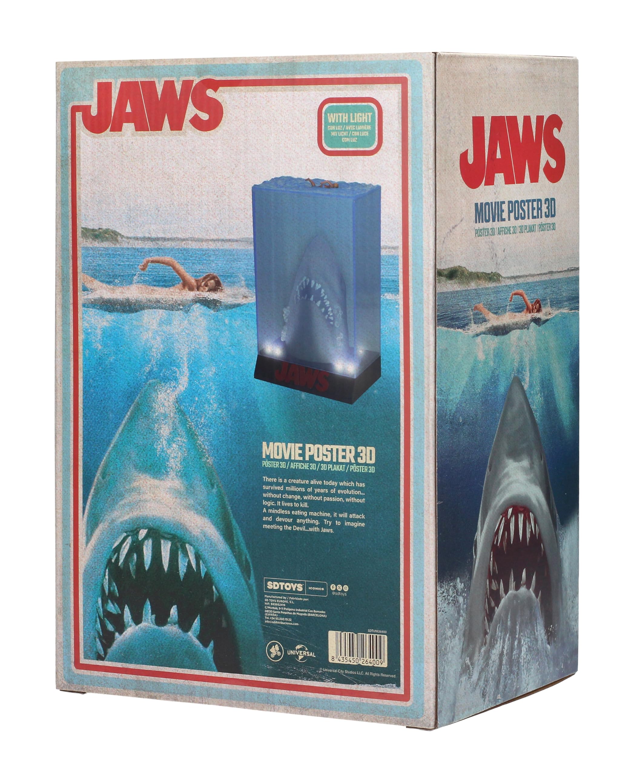 SD Toys Figurine avec lumière Poster 3D Requin Exclusive 50e Anniversaire