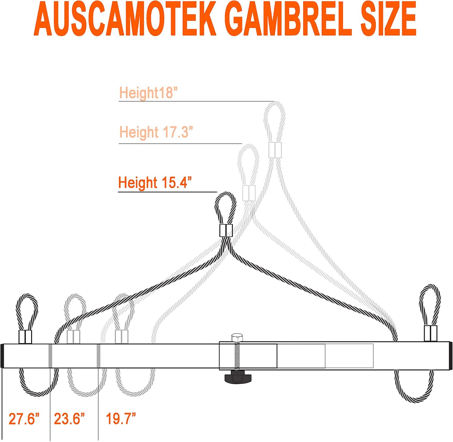 AUSCAMOTEK Deer Hoist Gambrel Hanging Triangle for Skinning Dressing Gutting Big Hunting Game Whitetail Boar Heavy Duty Capacity 550 Pounds : Sports & Outdoors