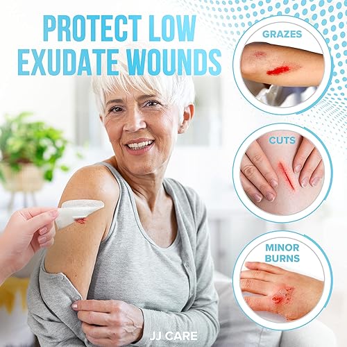 Miniatura 7 de JJ CARE Apósito Adhesivo de Isla Paquete de 50, Gasa Estéril con Borde de 2x3.75 pulgadas, Apósito de Herida de Isla Transpirable, Vendajes de Gasa