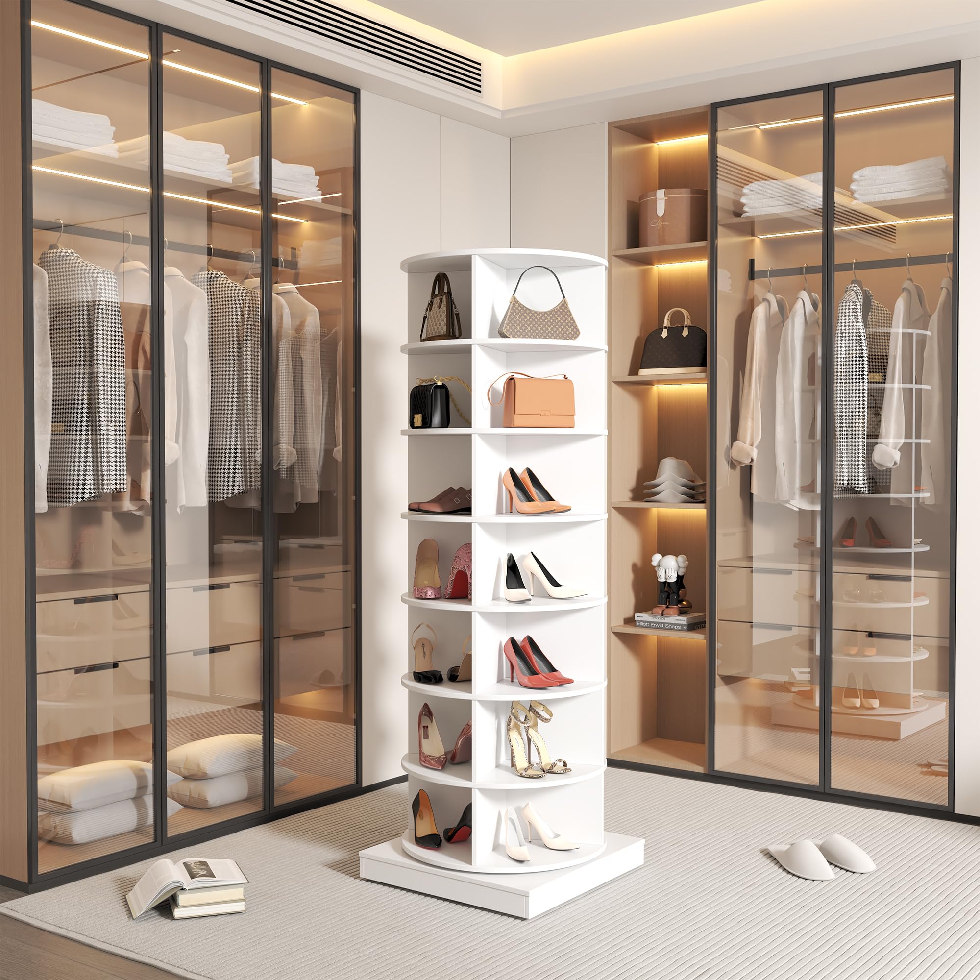 Amazon.com: Pvillez 7-Tier Rotating Shoe Rack Tower, Spinning Shoe