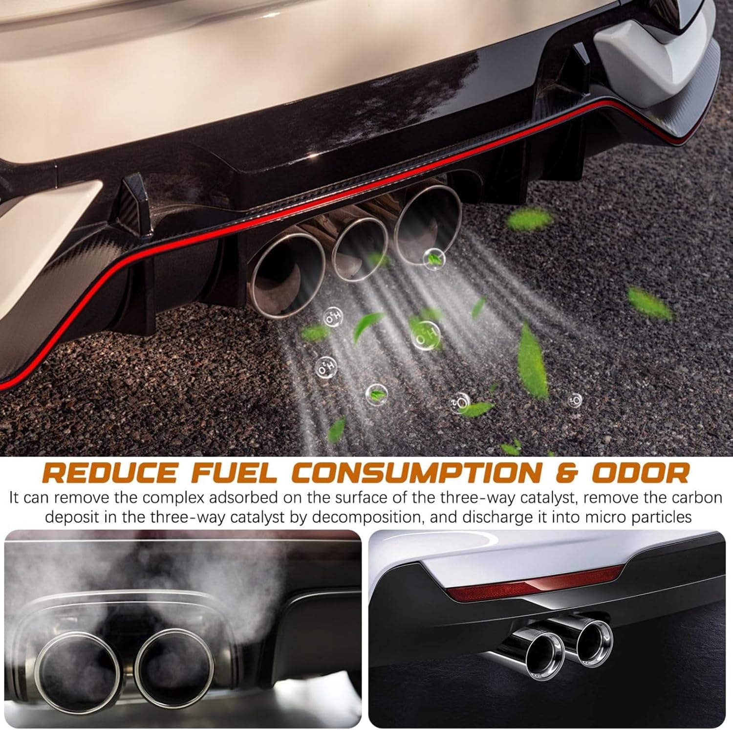 Catalytic Converter Cleaner, Boost UP Catalytic Converter Cleaner, Applicable to Fuel and Exhaust System Pipe Carbon Removal Cleaners, Fuel System Treatment Oil Additive for Gas and Diesel Car (2PCS) - Image 3