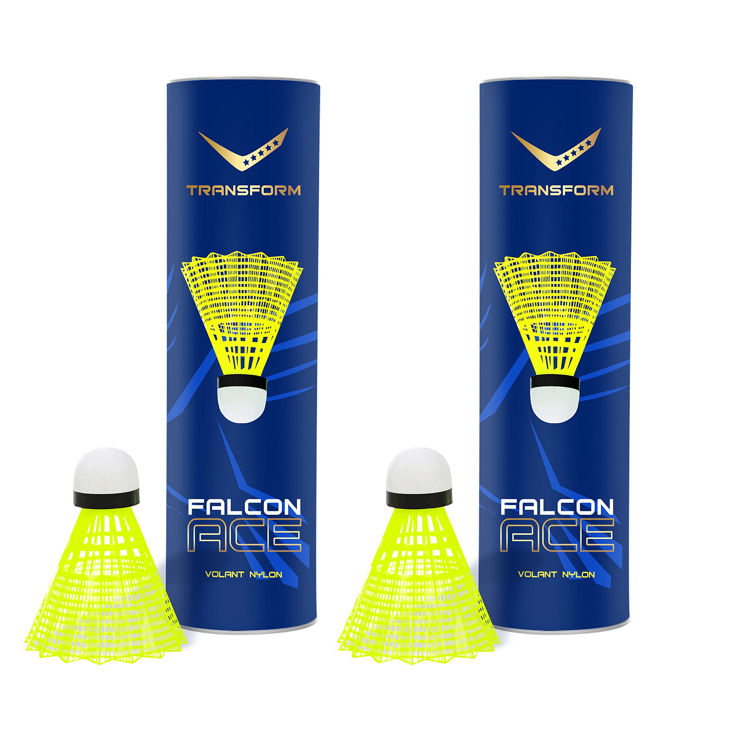 Vicky Transform Falcon-Ace Nylon Shuttlecock Heavy Cork Stable and Durable Medium Speed Badminton Birdies for Indoor & Outdoor (Yellow, Pack of 2) (B0B42RZHG6) Amazon Price History, Amazon Price Tracker