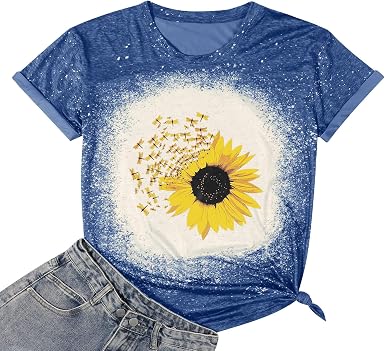 Sunflower Shirts for Women Cute Graphic 