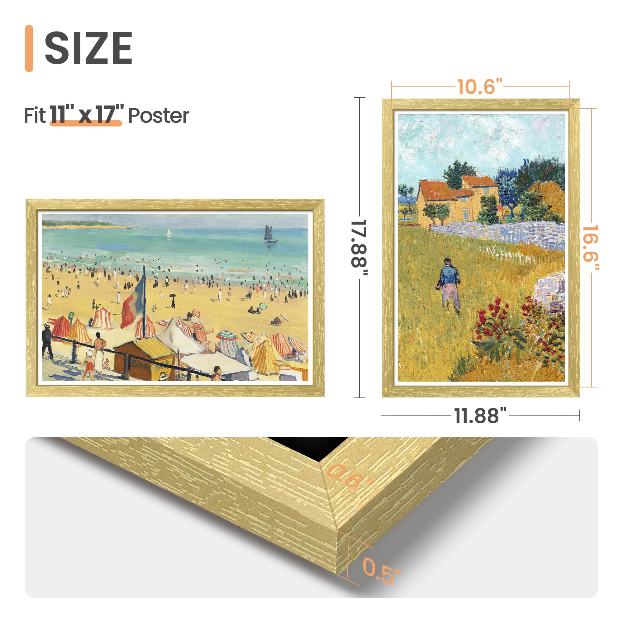 Snapklik.com : Upsimples 11x17 Picture Frame, Wall Gallery Photo Frames