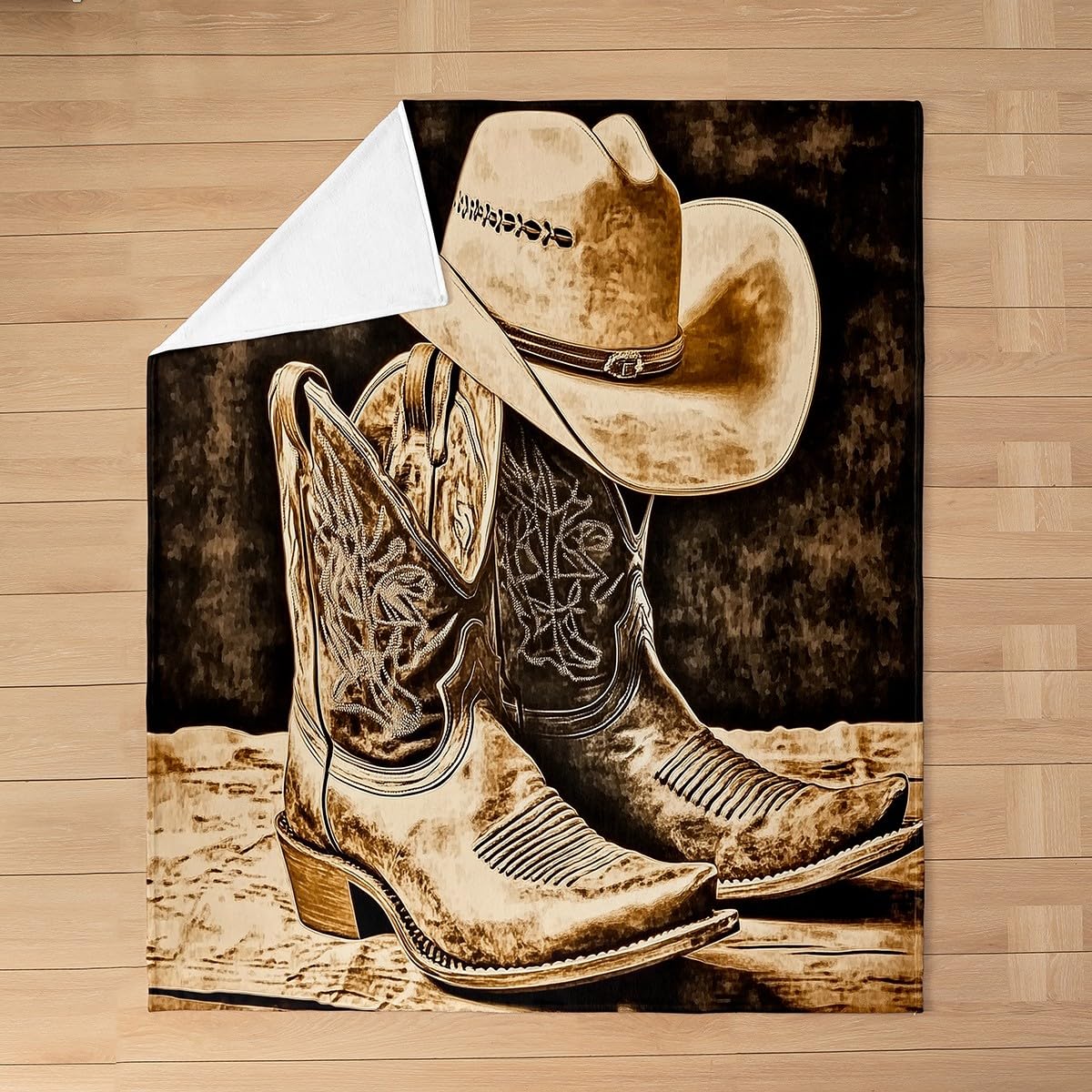 Couverture flanelle cowboy enfant pour réchauffer les nuits fraîches des petits sans transpirer