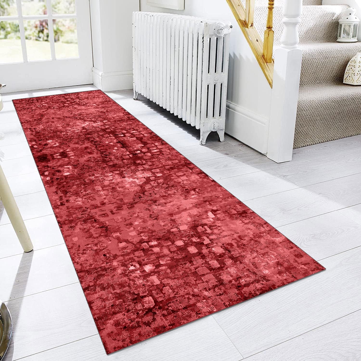 Glasschilderij - Tijger - Bruin, Oranje, Rood - 100x70cm 5Luik - Geen Glasschilderij - Tijger - Bruin, Oranje, Rood - 100x70cm 5Luik - Geen
