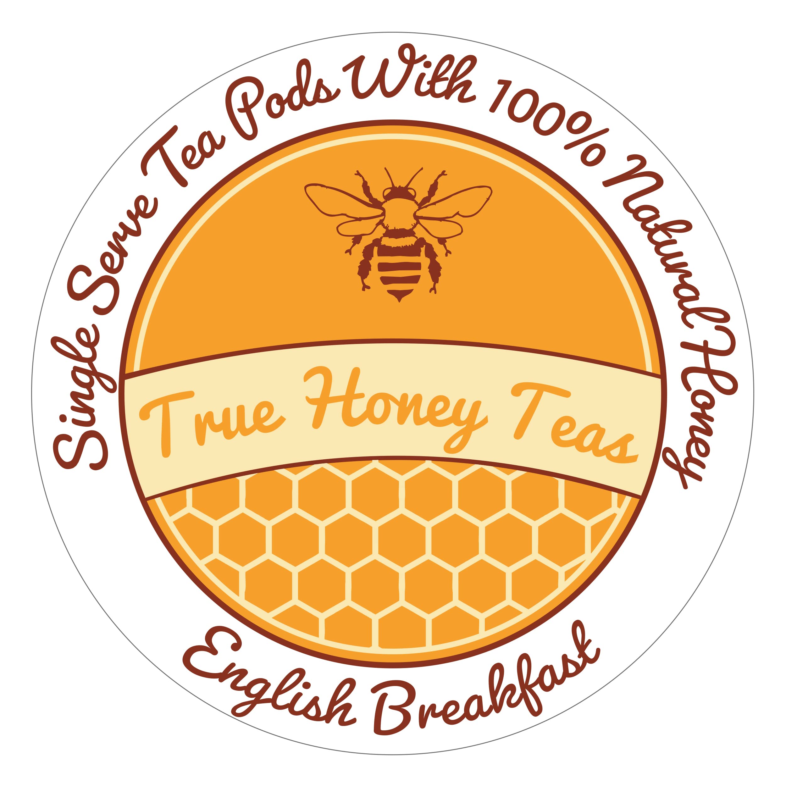 True Honey English Breakfast Tea Pods - Honey Crystals Blended in Every Tea Pod - Strong Antioxidant Support - All Natural Organic Herbal Caffeinated