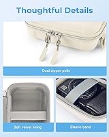 Vista 6 de BAGSMART Funda para cámara digital, impermeable y protectora para cámara pequeña con 2 formas de transporte, bolsa ligera para cámara Canon Beige