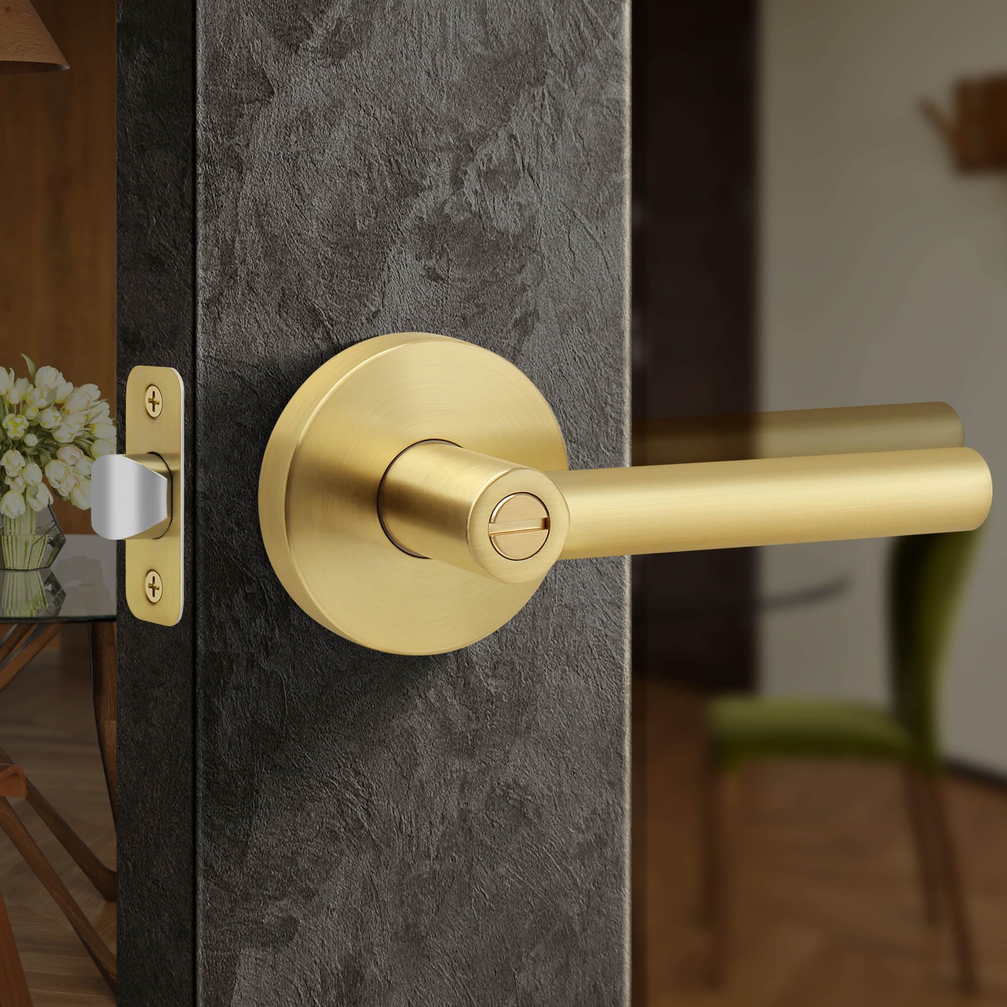 Moquin 3 Pack Wholesale Square Design Keyless Privacy Door Handle With