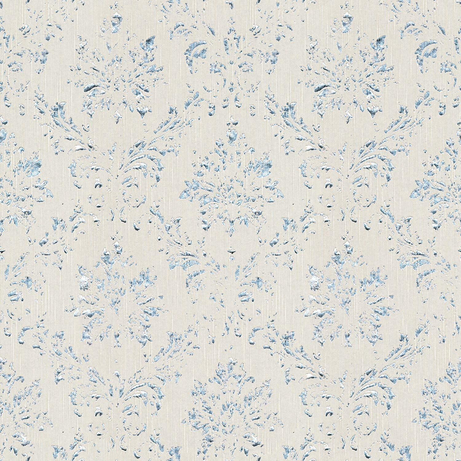 Profhome 306622-GU Baroque wallcovering shimmering grey silver 5.33 m2 (57 ft2)