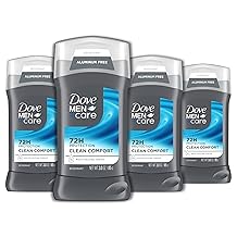 DOVE MEN + CARE D&eacute;odorant B&acirc;ton pour Hommes Clean Comfort 4 Count Aluminium Free 72-Hour Odor Protection Mens D&eacute;odorant avec 1/4 Cr&egrave;me hydratante 3 oz Pack de 4
