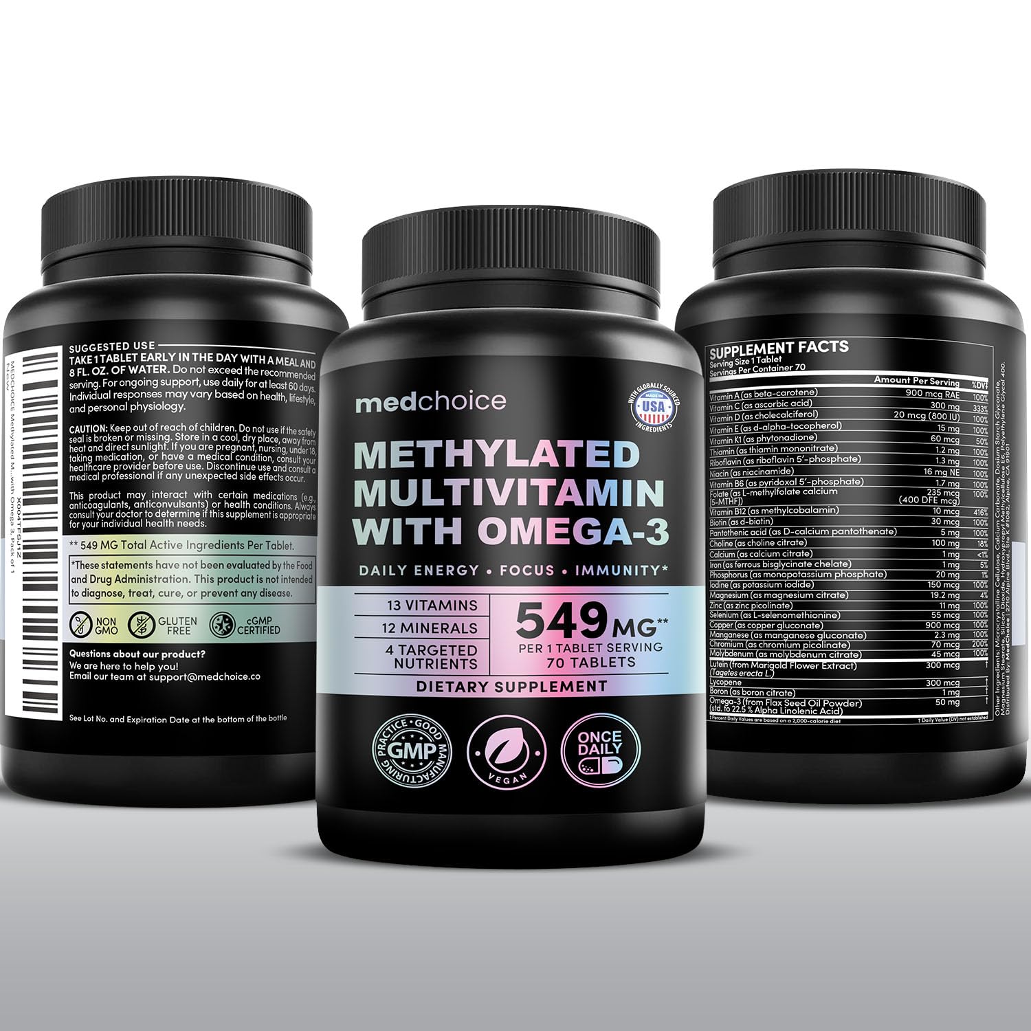 MEDCHOICE Complete 29-in-1 Methylated Multivitamin with Omega-3, 70ct — Amazon image 9