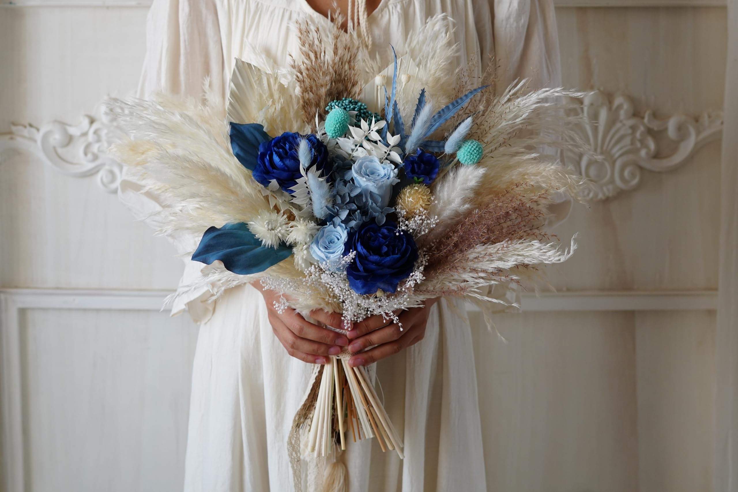 Bouquet de fleurs séchées de mariage à offrir aux mariés
