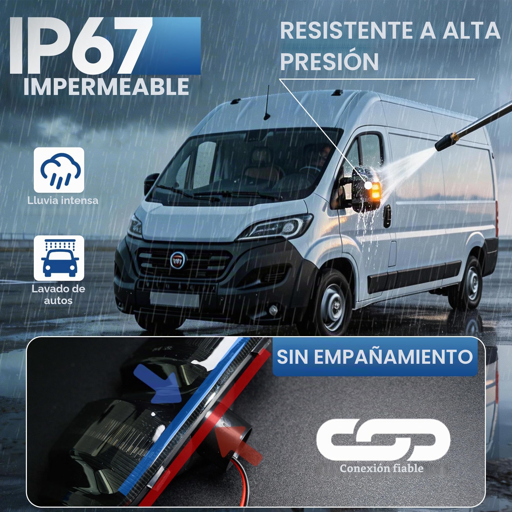 Espejo retrovisor intermitente indicador de flujo, luz LED intermitente compatible con Fiat Ducato Tipo 250 Peugeot Boxer C-itroen 2006-2025