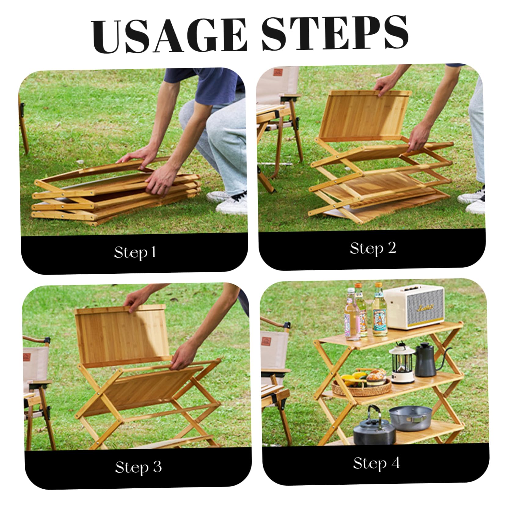Rejilla de enfriamiento plegable, rejilla de enfriamiento de alambre plegable de 3 niveles para hornear, estante de picnic portátil para acampar para galletas, pasteles, asar, asar a la parrilla 18.1