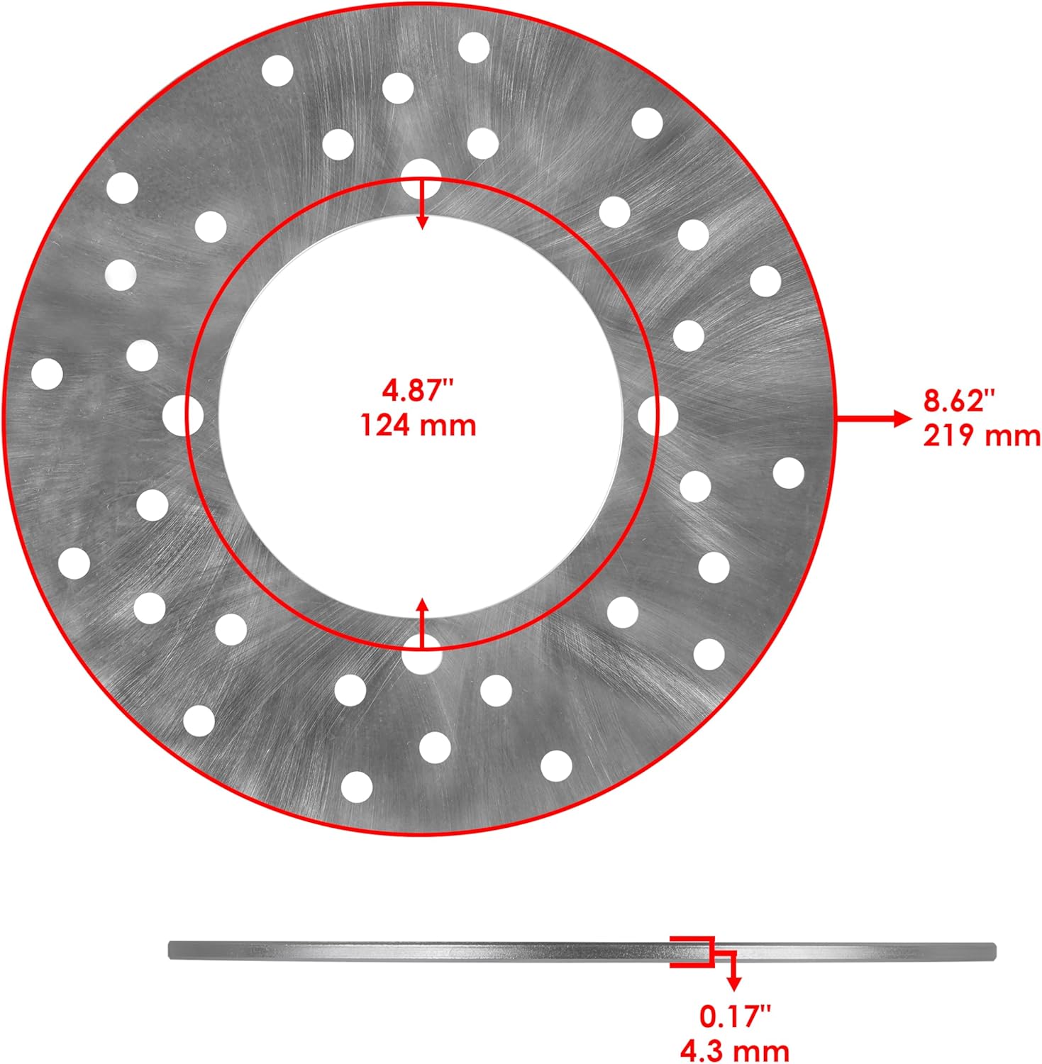 Caltric Rear Brake Disc Rotor Compatible with Polaris Rzr 4 800 2010-2014 / Rzr S 800 2009-2014
