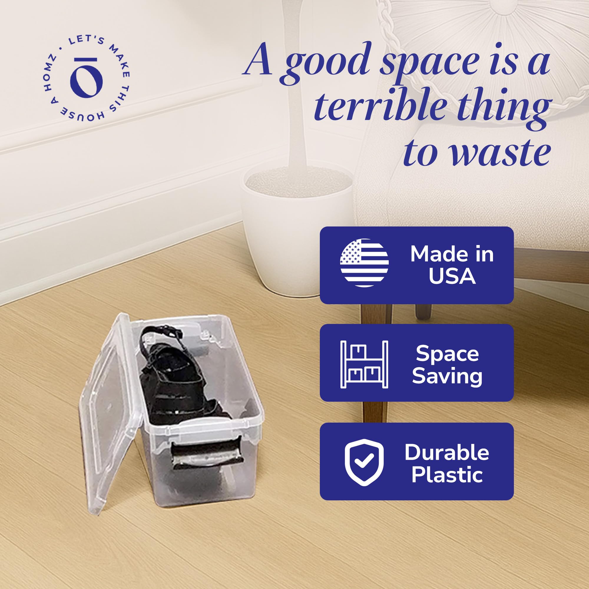 Hoz Lot De 2 Boîtes De Rangeent Sous Le Lit Base Transparente Durable