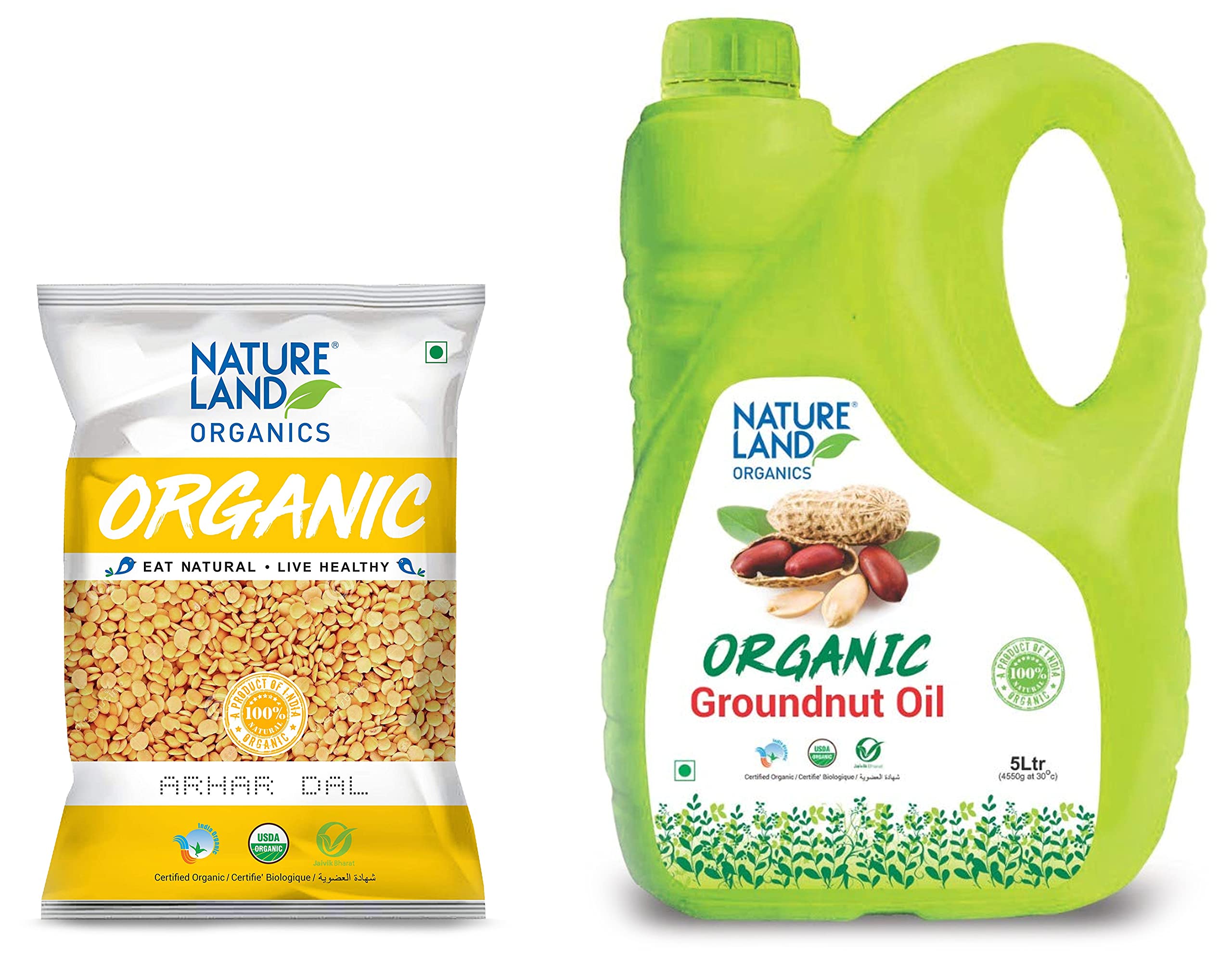 Natureland Organics Chana Dal Pouch, 1 kg & Groundnut Oil Jar, 5 L (B09VH8R988) Amazon Price History, Amazon Price Tracker