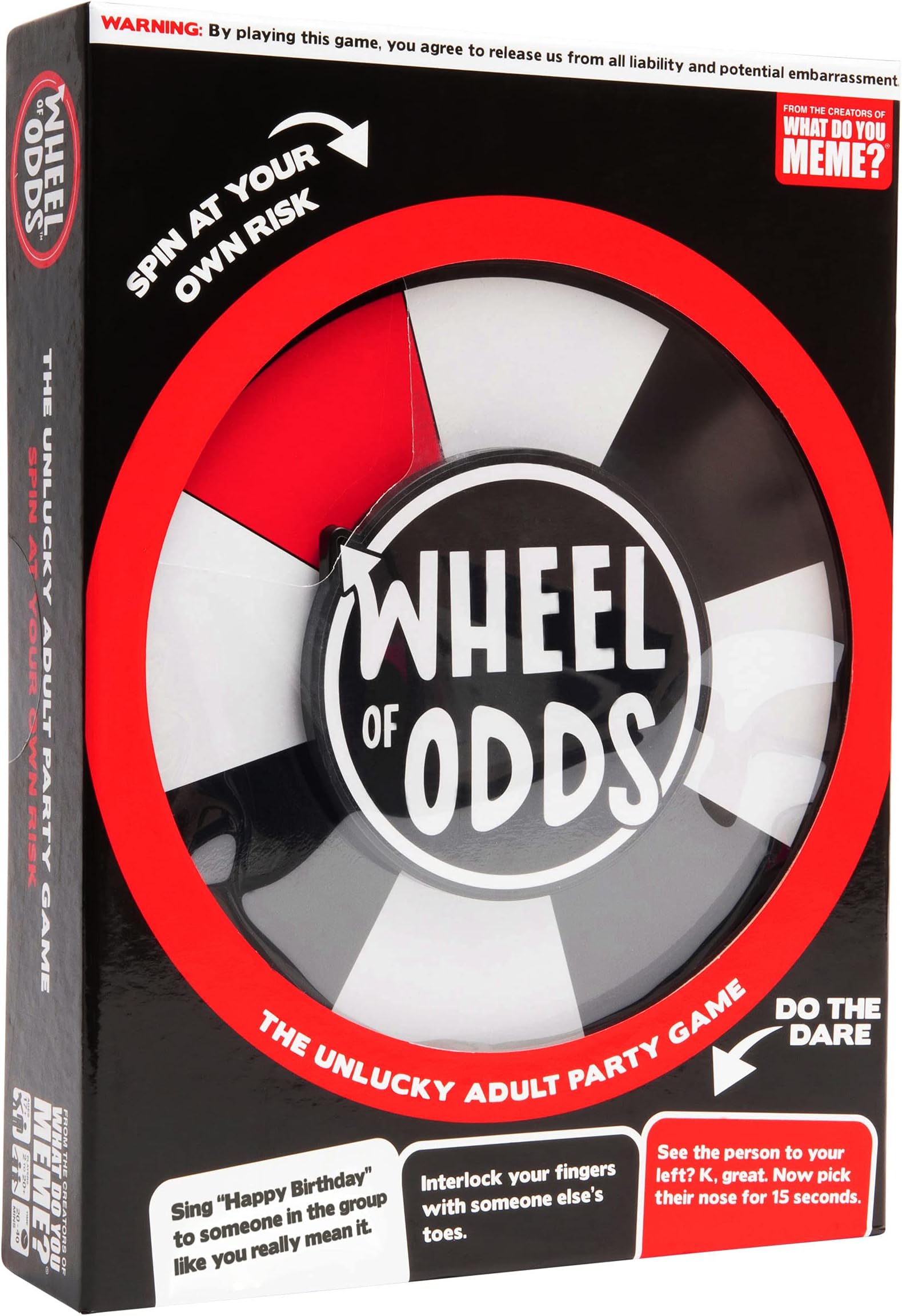 WHAT DO YOU MEME?Wheel of Odds - The Truth or Dare Party Game - for College, Birthdays, and Game Night