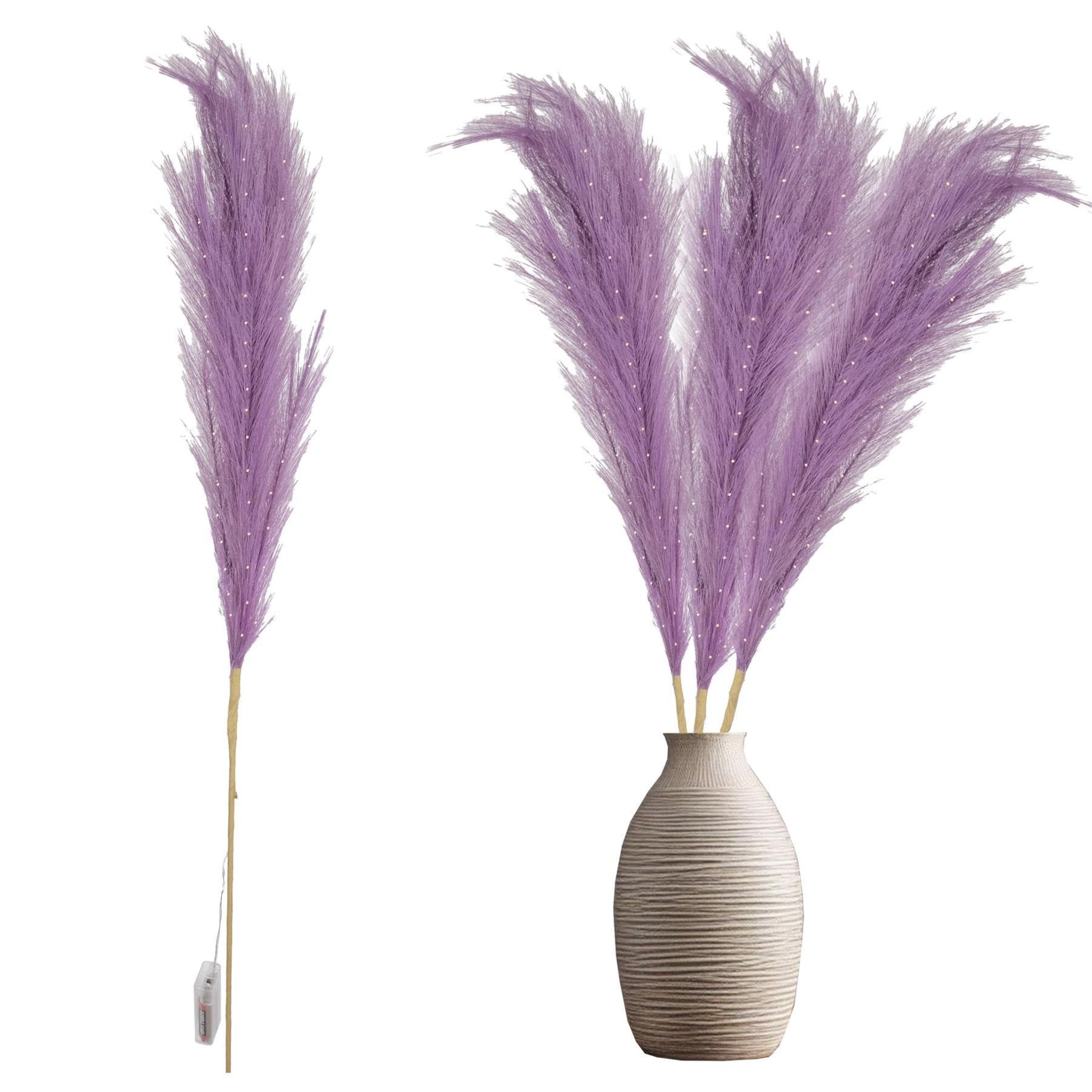 Shatchi Pre Lit Pampas Grass 100cm White