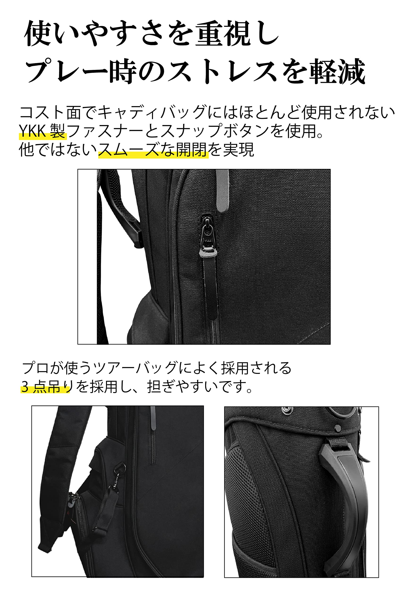 Amazon | ROBUSTIN キャディバッグ コーデュラ スタンドバッグ ゴルフ