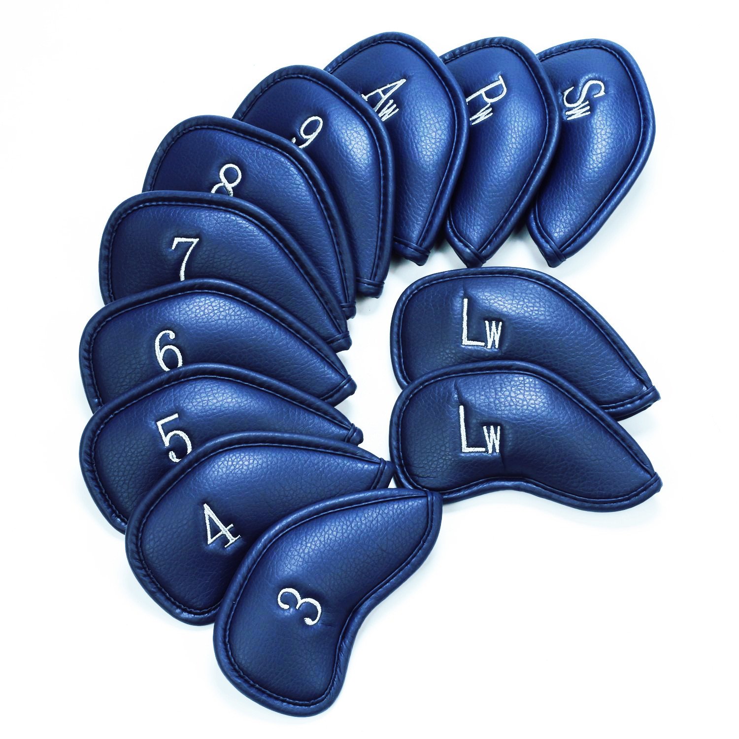 Lot de 12 housses de protection en cuir synthétique pour club de golf - Compatibles avec toutes les marques